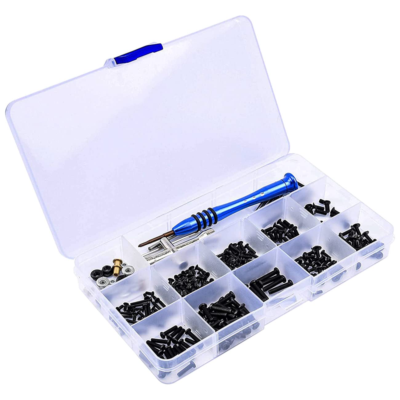 Premium RC Screws Kit - M2 M2.5 M3 Screw Fastener Set with Repair Tools for WLtoys 144001 124018 124019 1/14 Scale RC Cars - Durable Black Hardware for Maintenance & Upgrades - Perfect for Drift Racing, Off-Road Bashing & DIY Repairs
