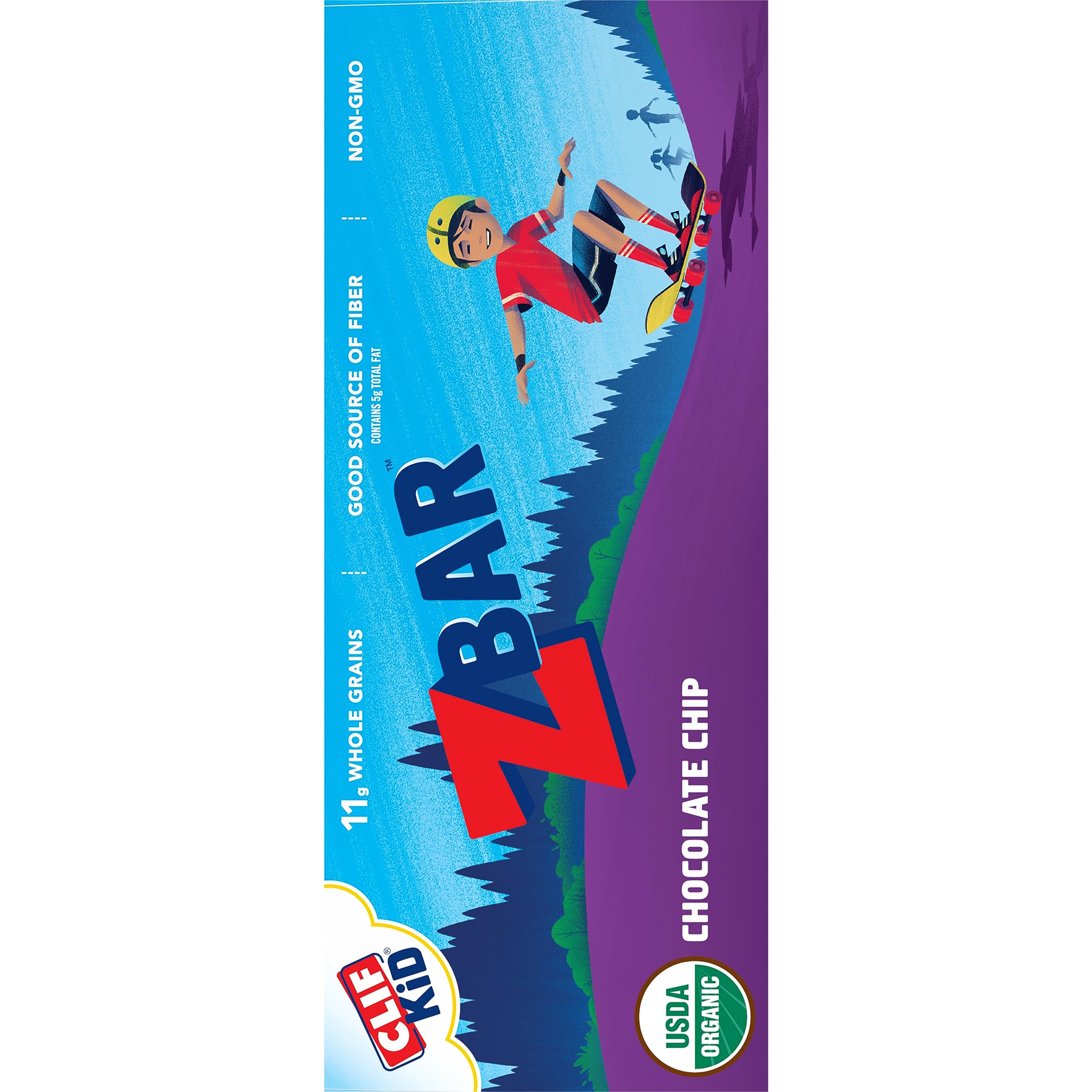 Organic CLIF Kid Zbar Chocolate Chip Snack Bars - 18 Pack for School Lunches & Outdoor Activities