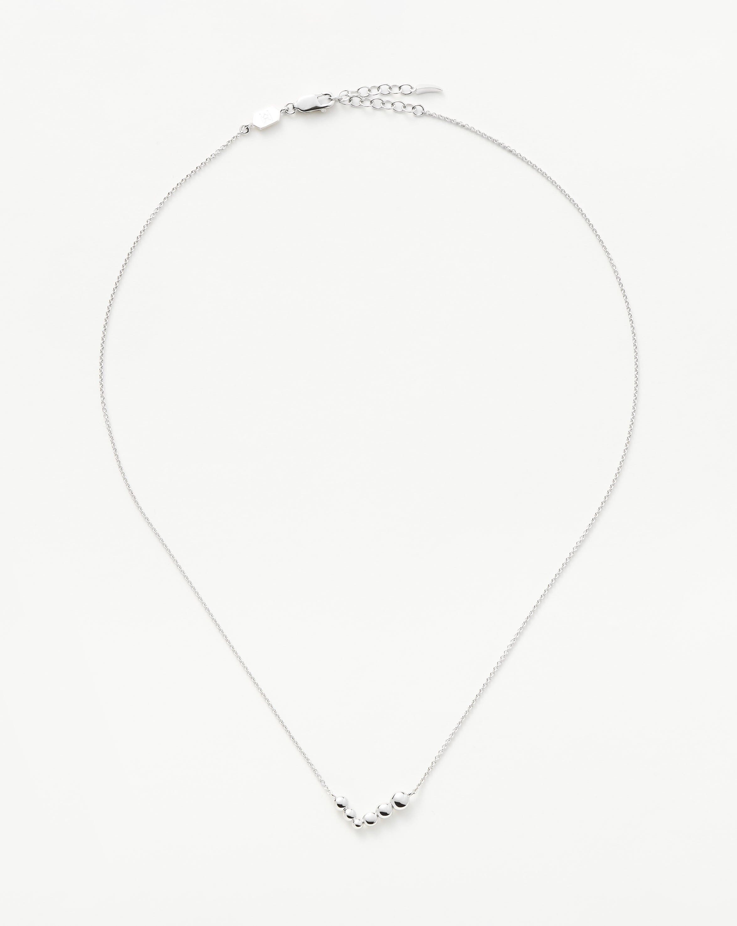 Beaded Floating Necklace | Sterling Silver Jewelry for Women | Elegant Layered Pendant Necklace for Daily Wear & Special Occasions