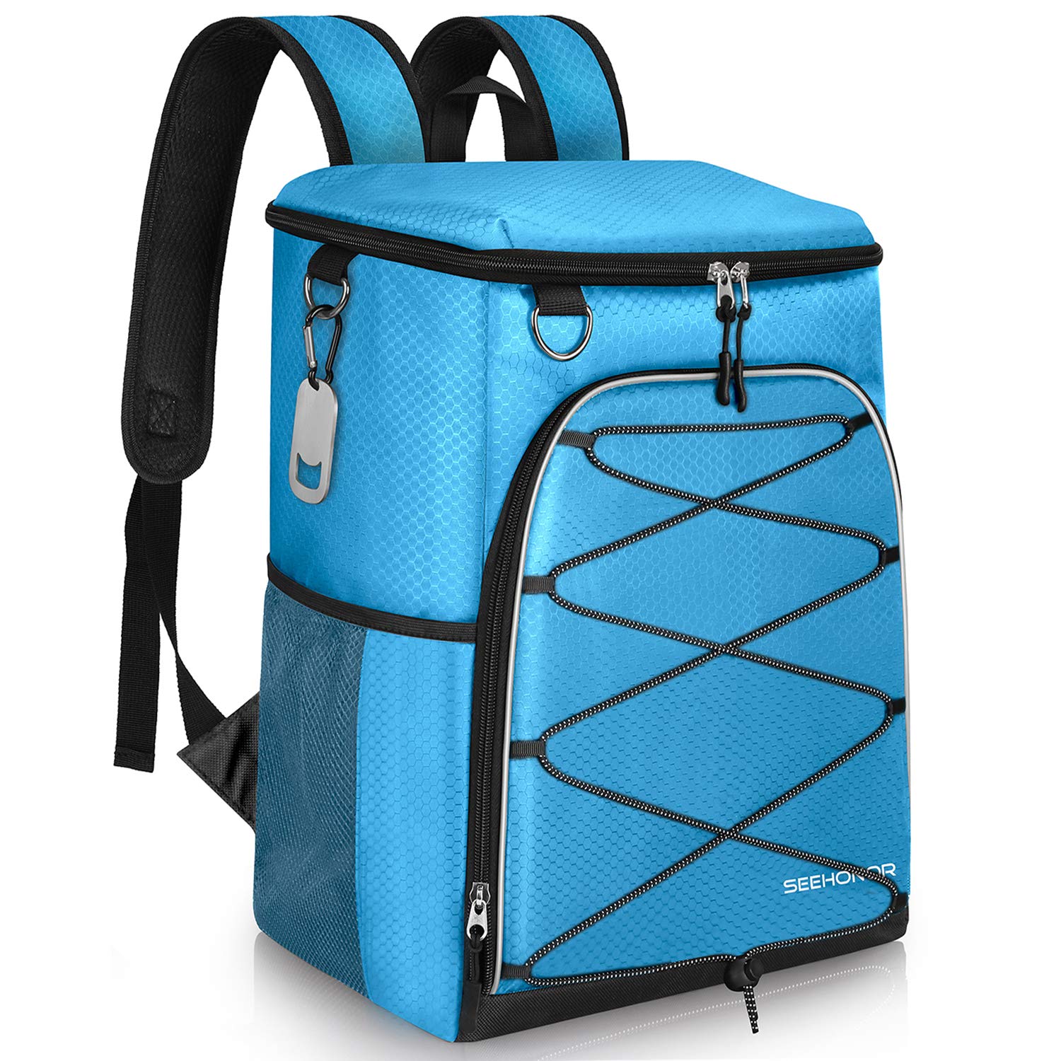 SEEHONOR Insulated Cooler Backpack - Leakproof & Lightweight Soft Cooler Bag for Lunch, Picnic, Fishing, Hiking, Camping, Beach (Holds 25 Cans) - Perfect for Outdoor Adventures & Daily Commutes
