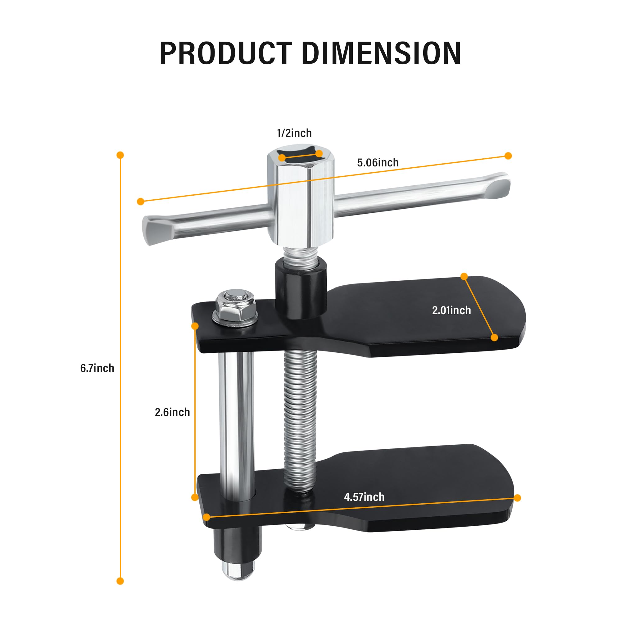 Carleef Heavy Duty Brake Caliper Compression Tool - Universal Disc Brake Pad Spreader & Piston Tool for Cars, Trucks, SUVs | Perfect for DIY Brake Repair & Maintenance at Home or Garage