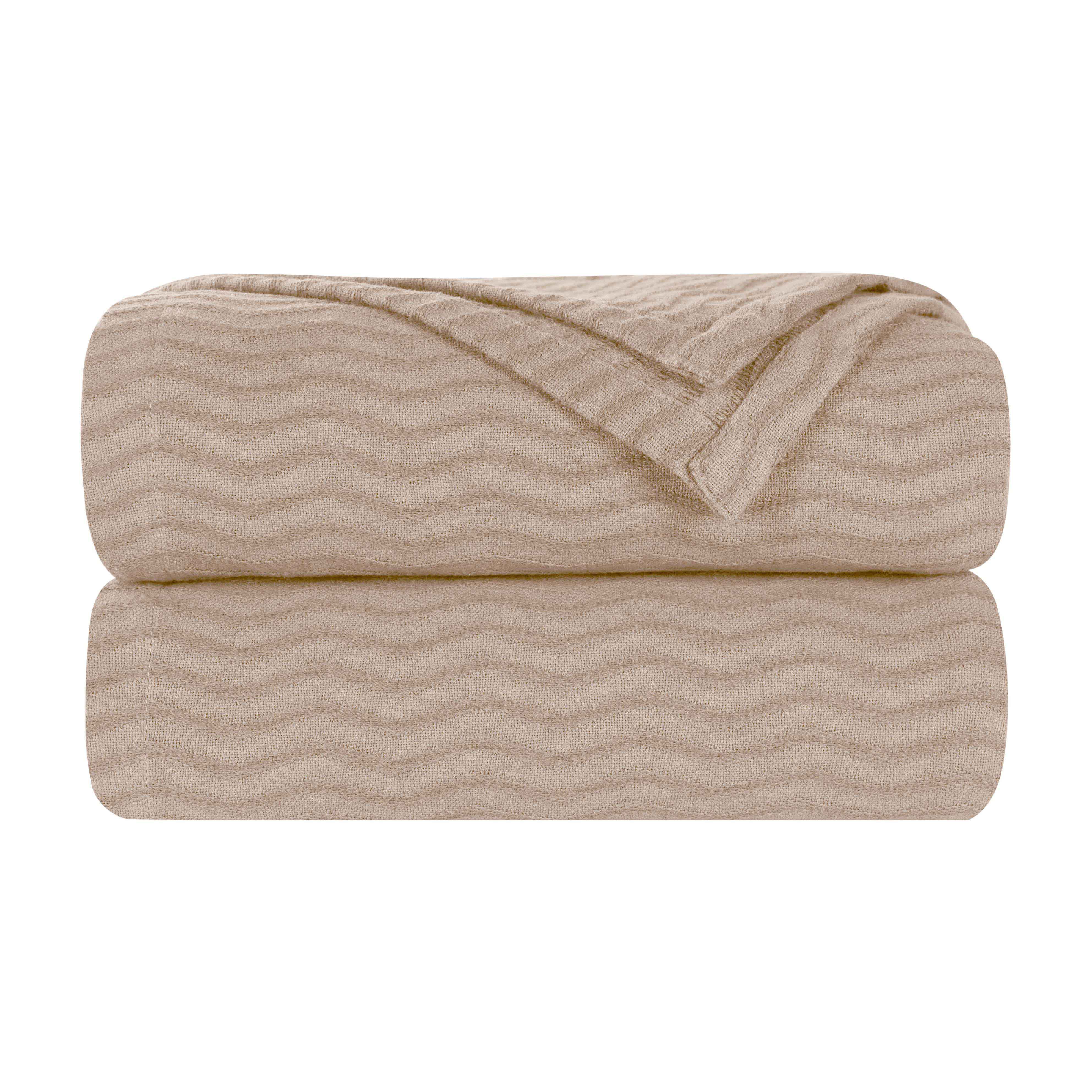 Jena Cotton Textured Chevron Lightweight Woven Blanket - Soft & Breathable Throw for Sofa, Bed & Outdoor Use - Cozy Home Decor & Picnic Essential