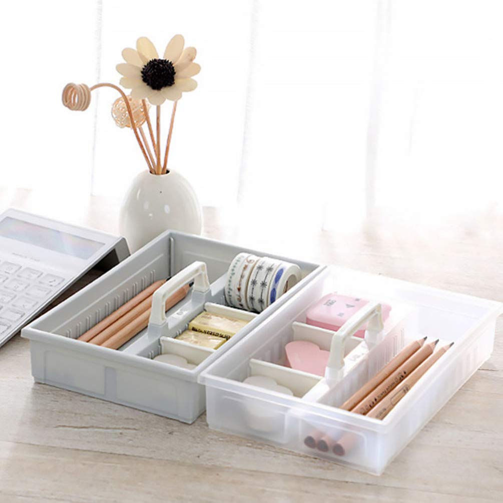 1pc Plastic Storage Box - Pencil Holder & Desk Organizer for Office, Kitchen Utensil Tray, Cutlery Organizer, Stationery Drawer Container - Perfect for Home, Office & School Organization
