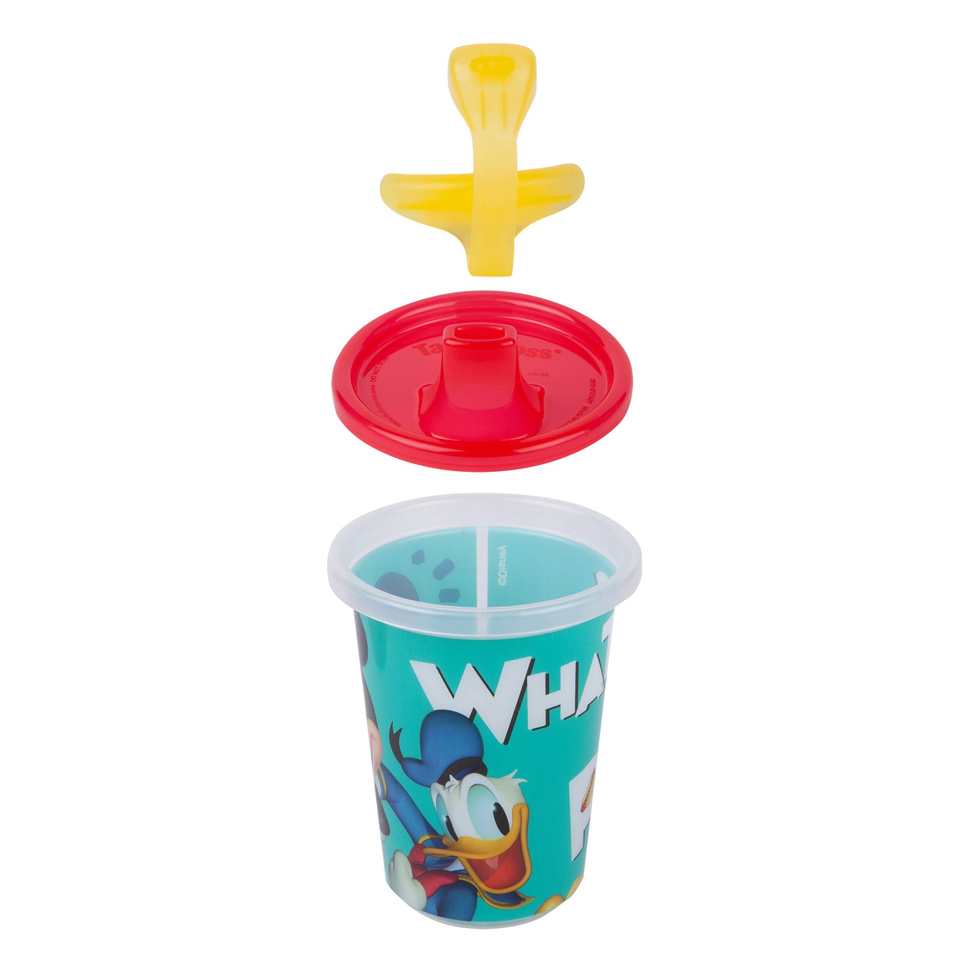 The First Years Take & Toss Disney Mickey Mouse Sippy Cups - Reusable Toddler Cups with Lids & 2 Travel Caps - 10oz (10-Pack) - Perfect for Kids Parties, Daycare, and On-the-Go Hydration