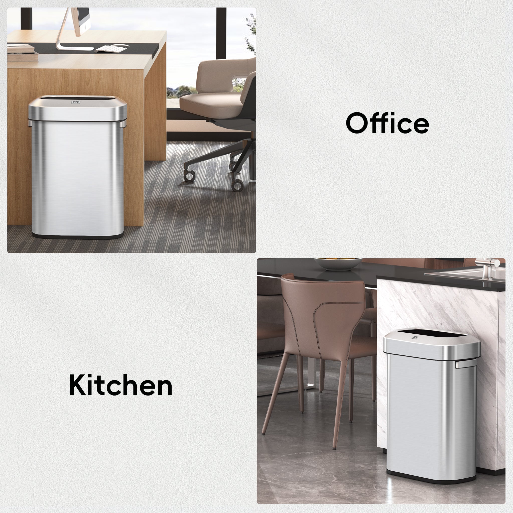 Commercial Grade Urban Slim Open Top Can 60L / 16 Gallon - Durable Trash Bin for Office, Restaurant & Outdoor Use