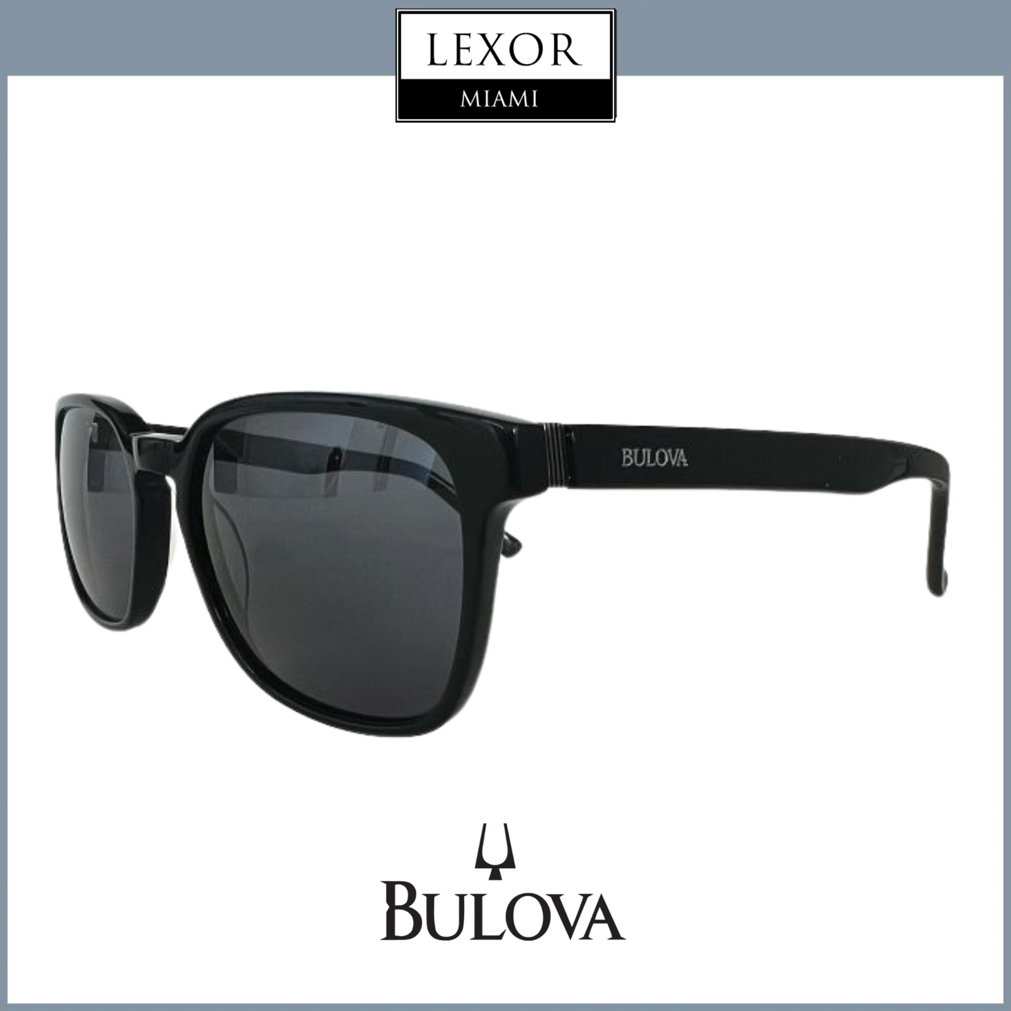 Bulova 55mm Polarized Sunglasses for Men & Women - Black Frame with UV400 Protection - Perfect for Driving, Beach & Outdoor Activities