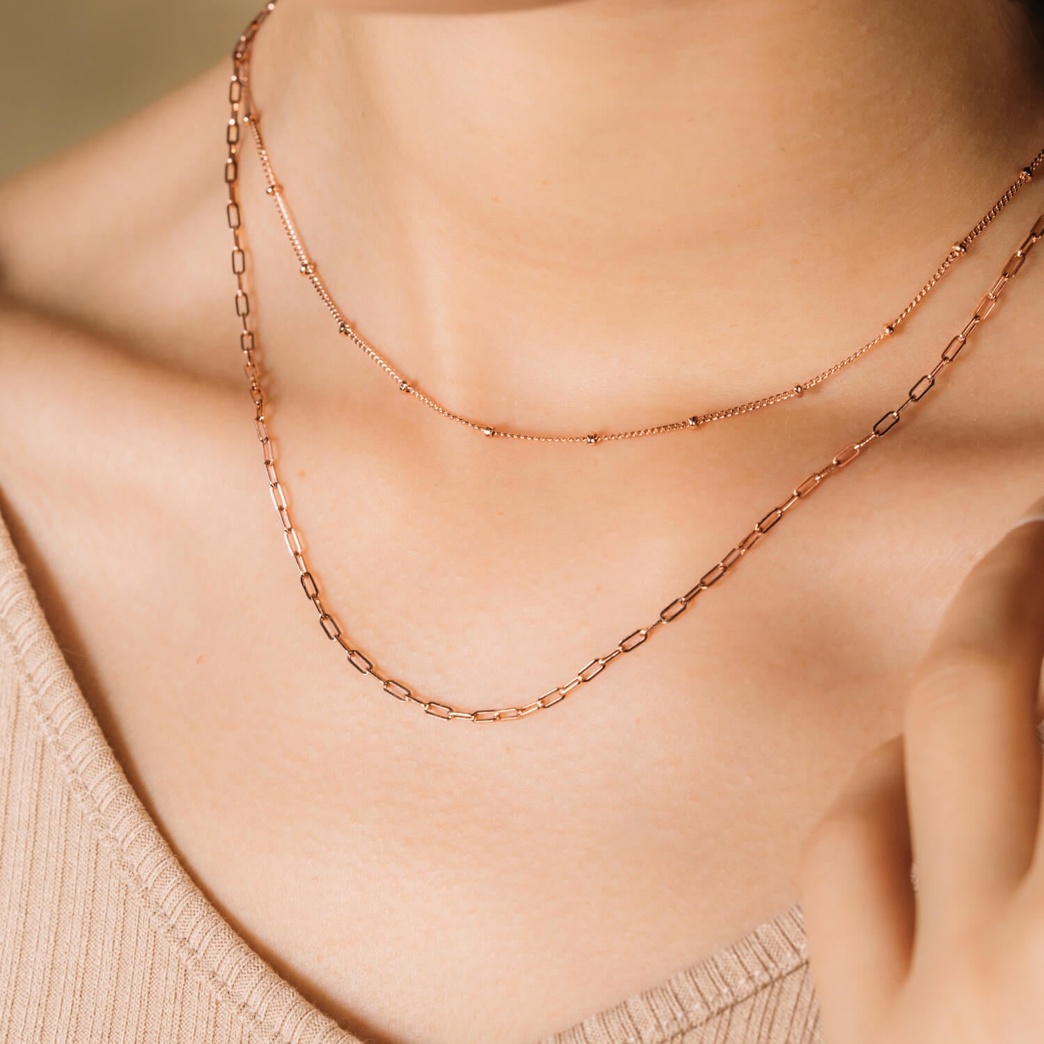 Rose Gold Mini Link Necklace for Women - Dainty Delicate Chain Jewelry Gift for Her - Perfect for Everyday Wear, Date Nights & Special Occasions
