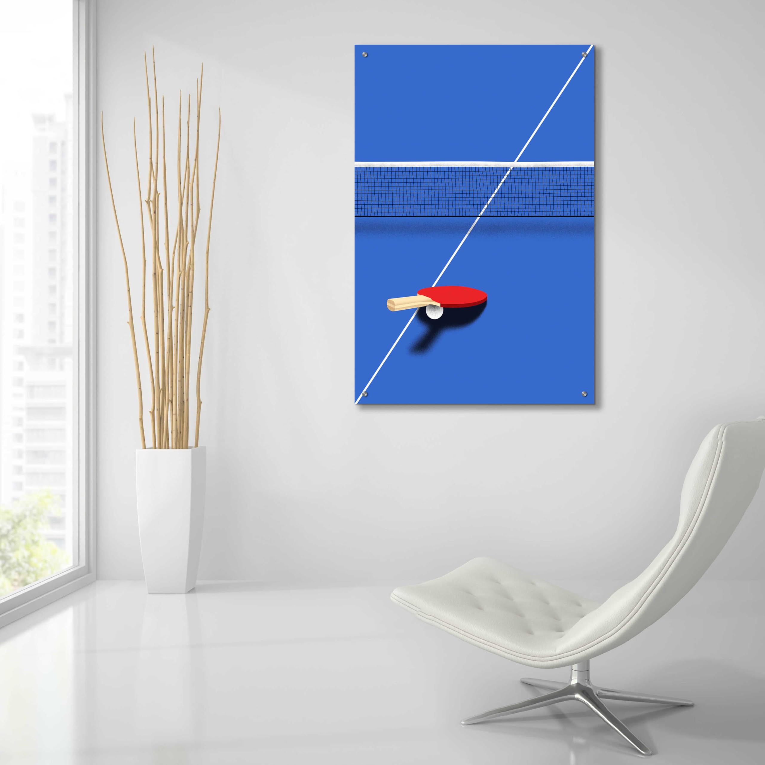 Epic Art 'Pingpong' by Robert Farkas - 24x36 Inch Acrylic Glass Modern Wall Decor - Perfect for Living Room, Bedroom & Office Decor