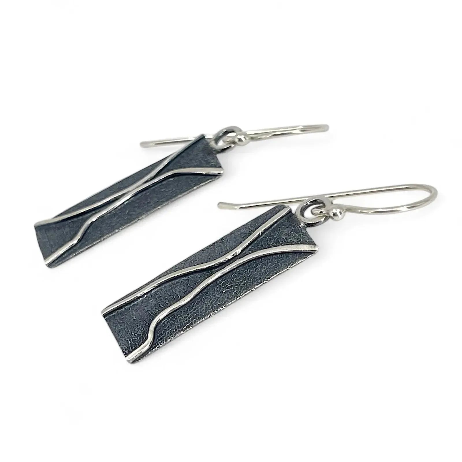 Handmade Sterling Silver & Patina Earrings for Women - Elegant Dangle Drop Style, Perfect for Parties, Weddings & Everyday Wear