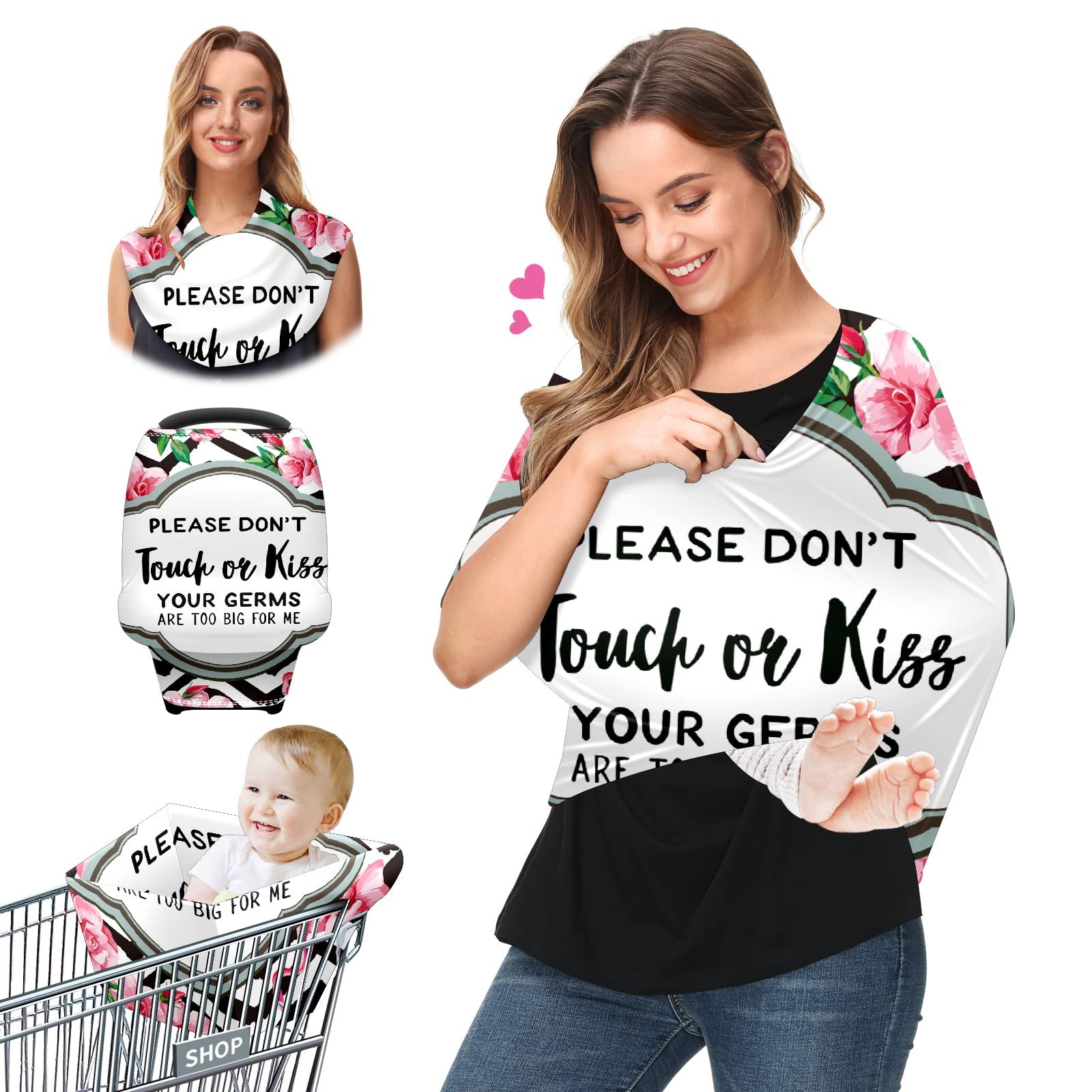 Soft Stretchy Baby Car Seat Cover & Nursing Scarf - Universal Infant Carrier Canopy for Stroller, Car Seat & Breastfeeding - Perfect for New Moms, Travel & Outdoor Protection