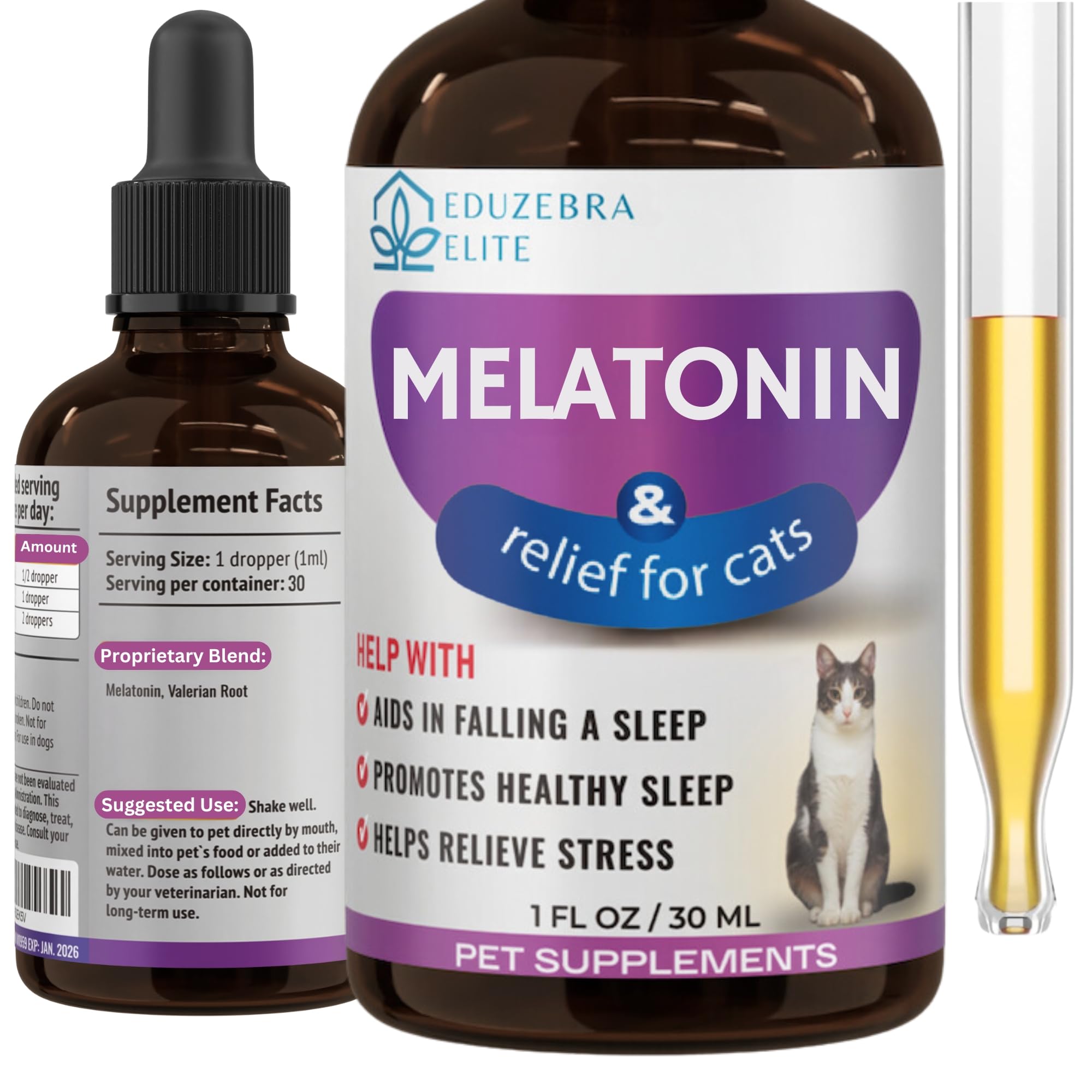 Natural Melatonin for Cats - Calming Cat Treats for Anxiety Relief & Sleep Aid | Supports Restful Sleep During Grooming, Travel & Vet Visits