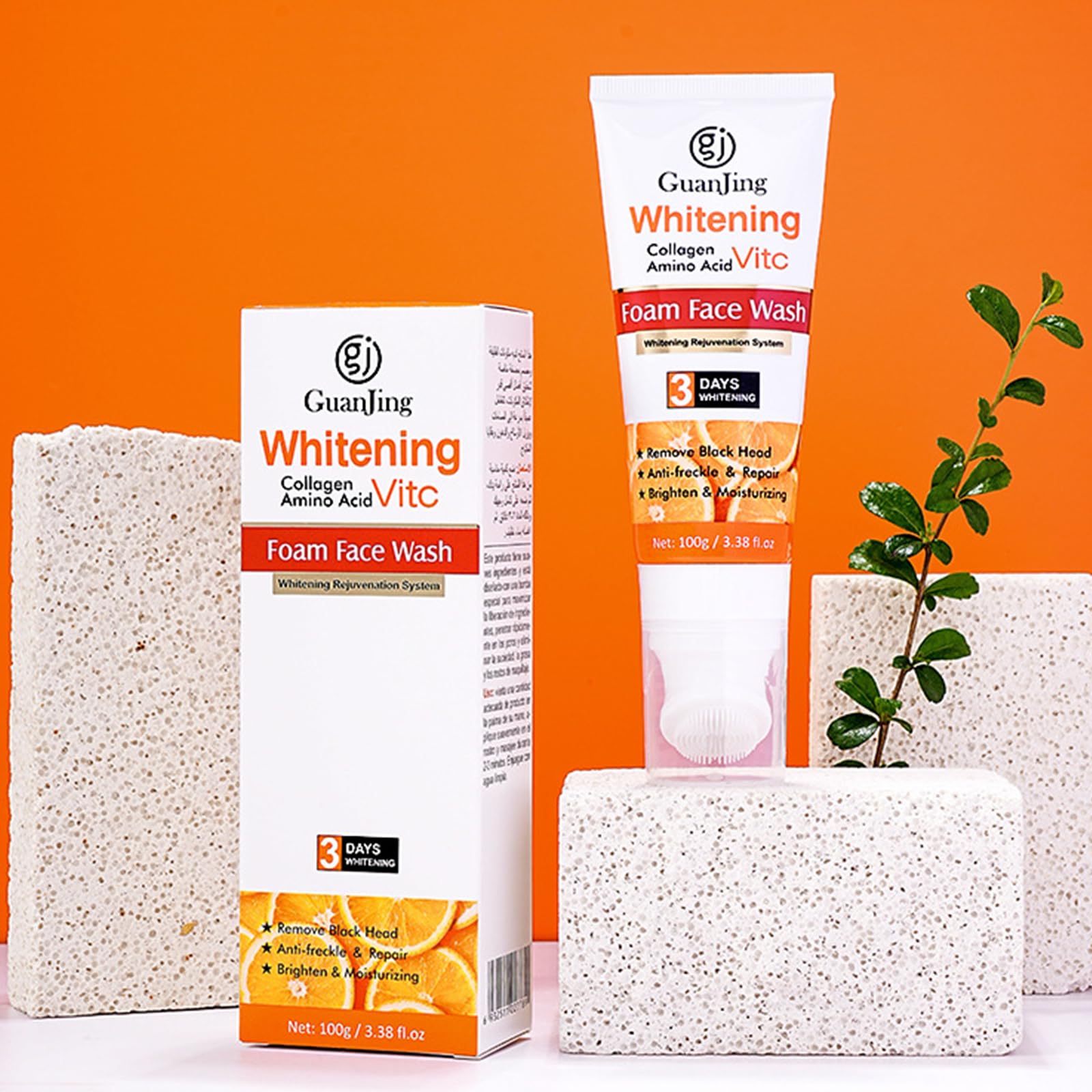 Vitamin C Foaming Facial Cleanser - Anti-Freckle & Whitening Face Wash for Deep Cleansing, Blackhead Removal & Skin Repair | Brightening Daily Skincare for Oily & Combination Skin