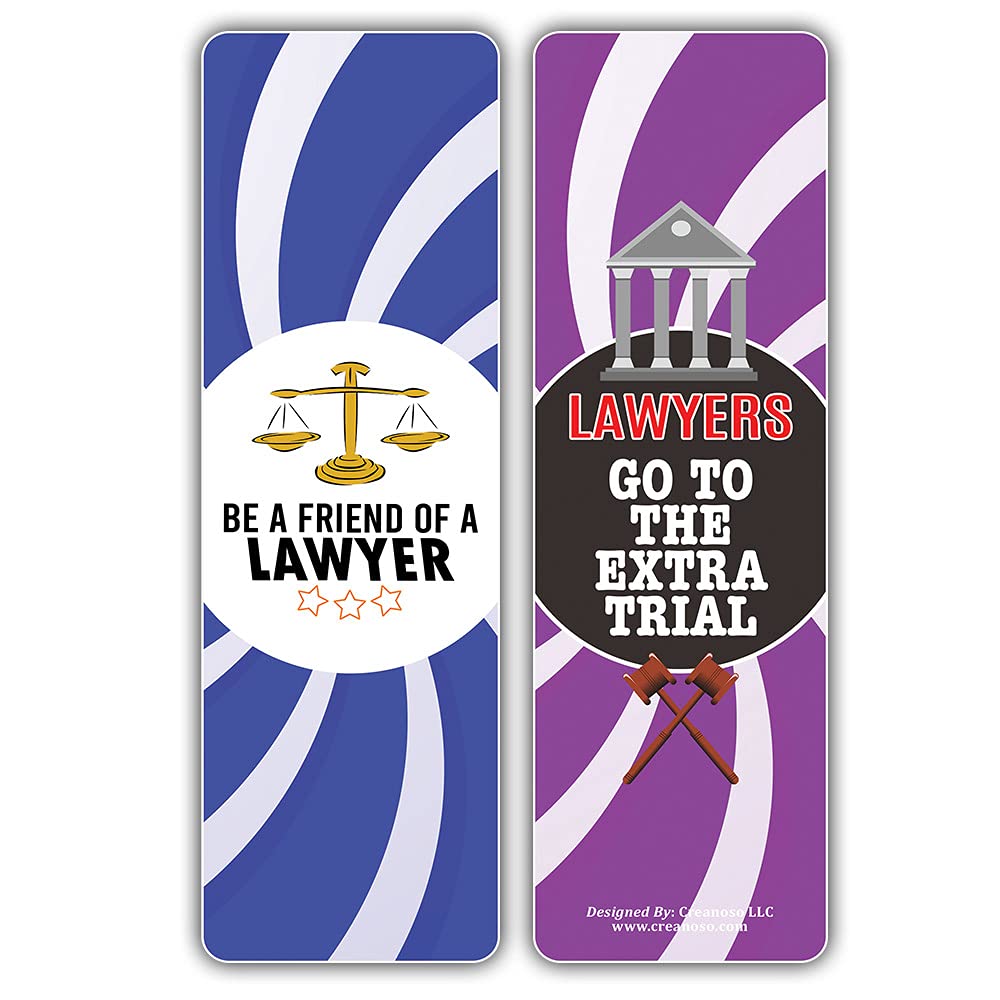 Creanoso I am a Lawyer Bookmarks (12-Piece Set) - Inspirational Lawyer Gifts for Book Lovers - Motivational Bookmark Cards for Attorneys & Law Students - Perfect for Office, Graduation & Birthday Presents