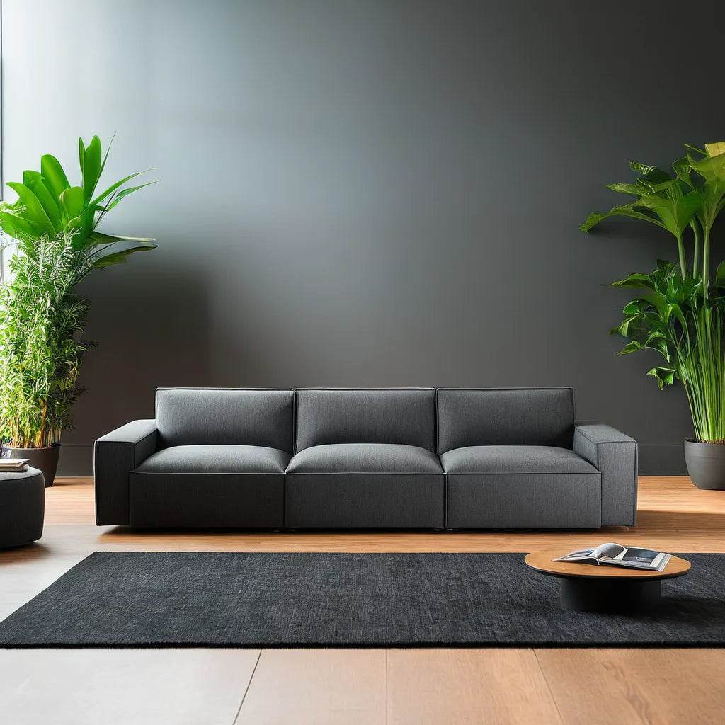 Premium Giacomo Fabric 4-Seater Sofa - Comfortable & Durable Living Room Furniture (Pet-Friendly) - Perfect for Family Gatherings, Movie Nights & Relaxing