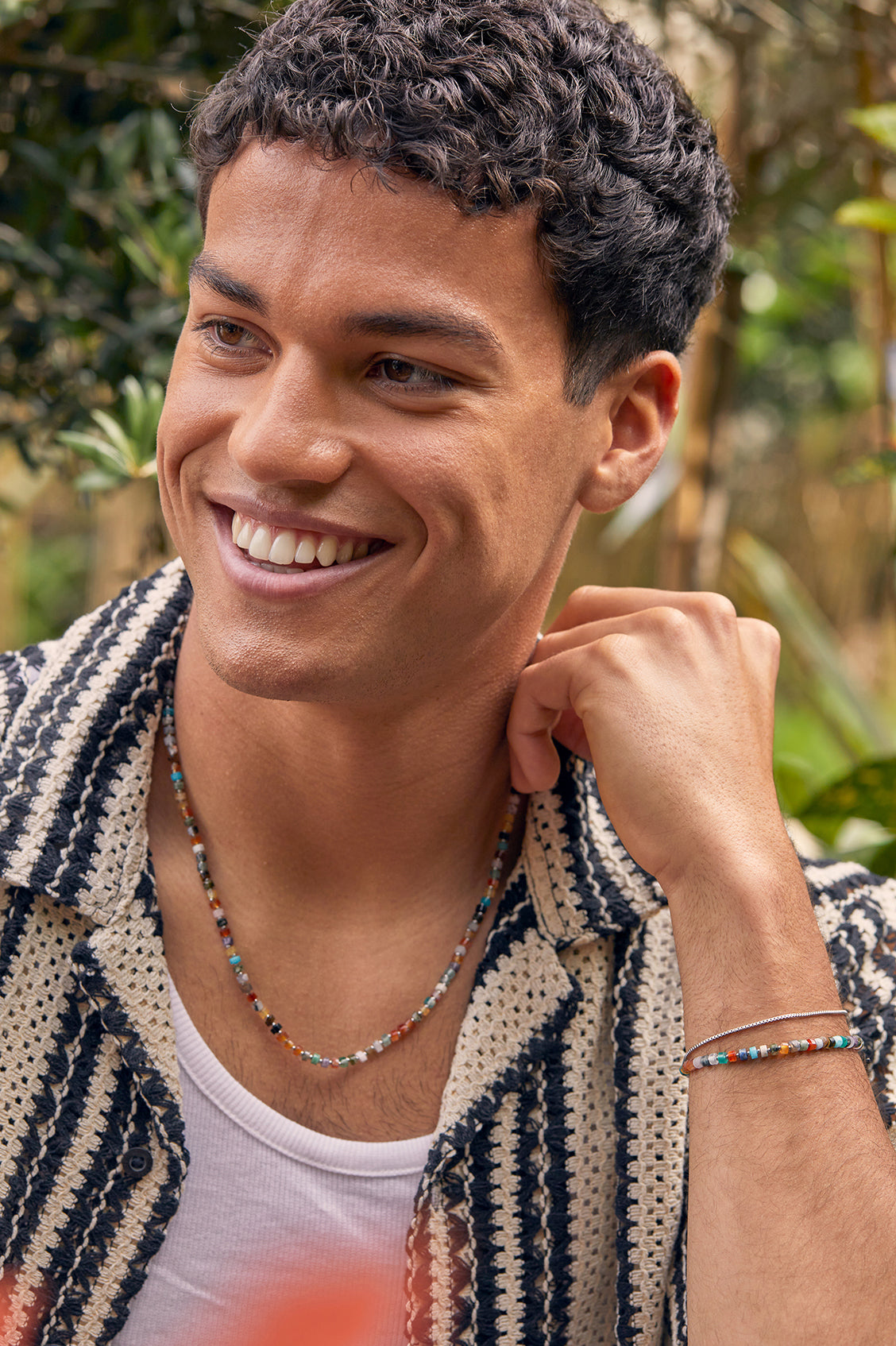 Men's Gemstone Rondelle Necklace - Natural Stone Beaded Jewelry for Men | Perfect for Gifts, Weddings & Everyday Wear