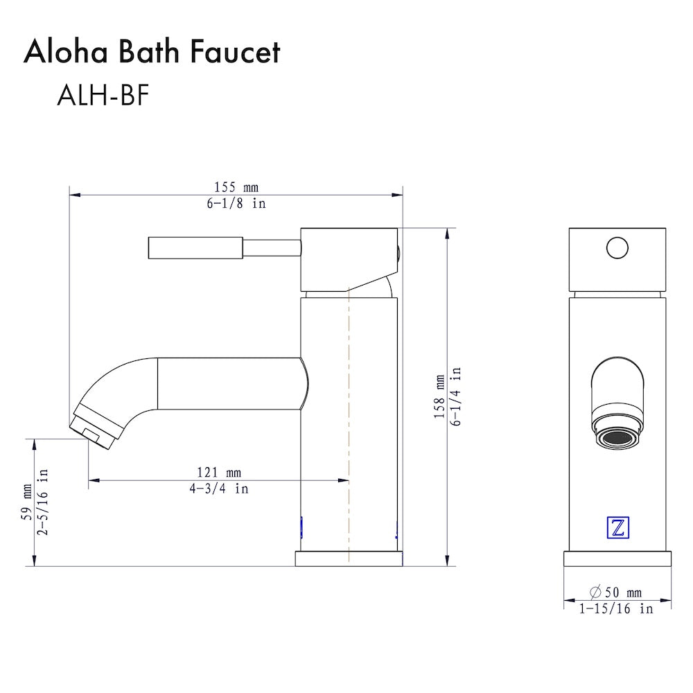ZLINE Aloha Bathroom Faucet - Modern Matte Black Bath Faucet with High Arc Spout for Sink Vanity - Perfect for Master Bathroom, Guest Bathroom & Powder Room Renovations