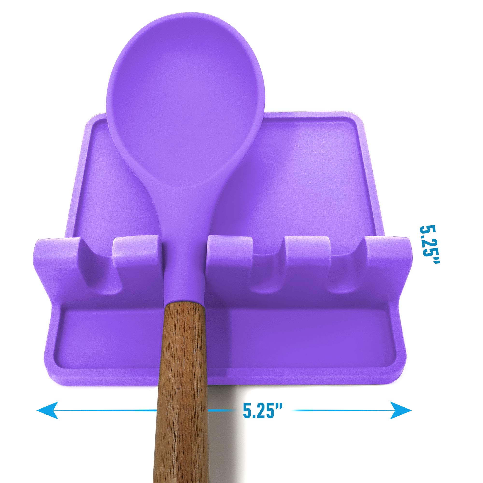 Zulay Silicone Utensil Rest - BPA-Free Heat-Resistant Spoon Holder for Stove Top - Perfect for Cooking & Serving in Mystic Violet