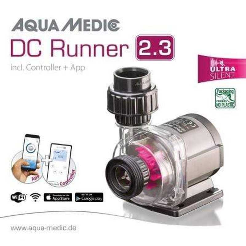 Aqua Medic DC Runner 2.3 App Controlled Water Pump for Aquariums, Fish Tanks & Hydroponics - Quiet Submersible Circulation Pump with Smartphone Control