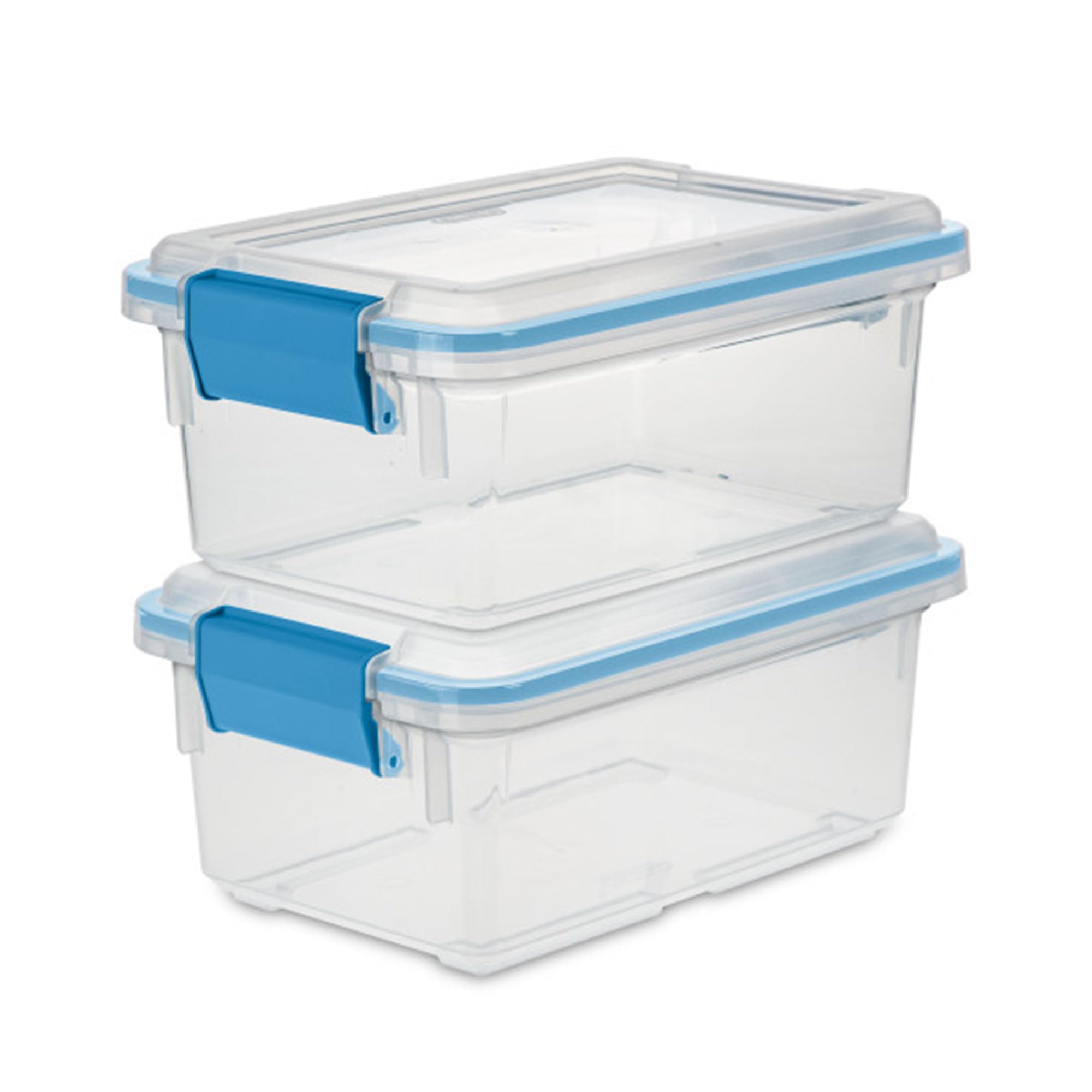 Sterilite 24-Pack Airtight Plastic Storage Bins with Locking Lids - 7.5 Quart Clear Weatherproof Containers for Food, Clothes & Home Organization - Perfect for Pantry, Garage & Moving Storage