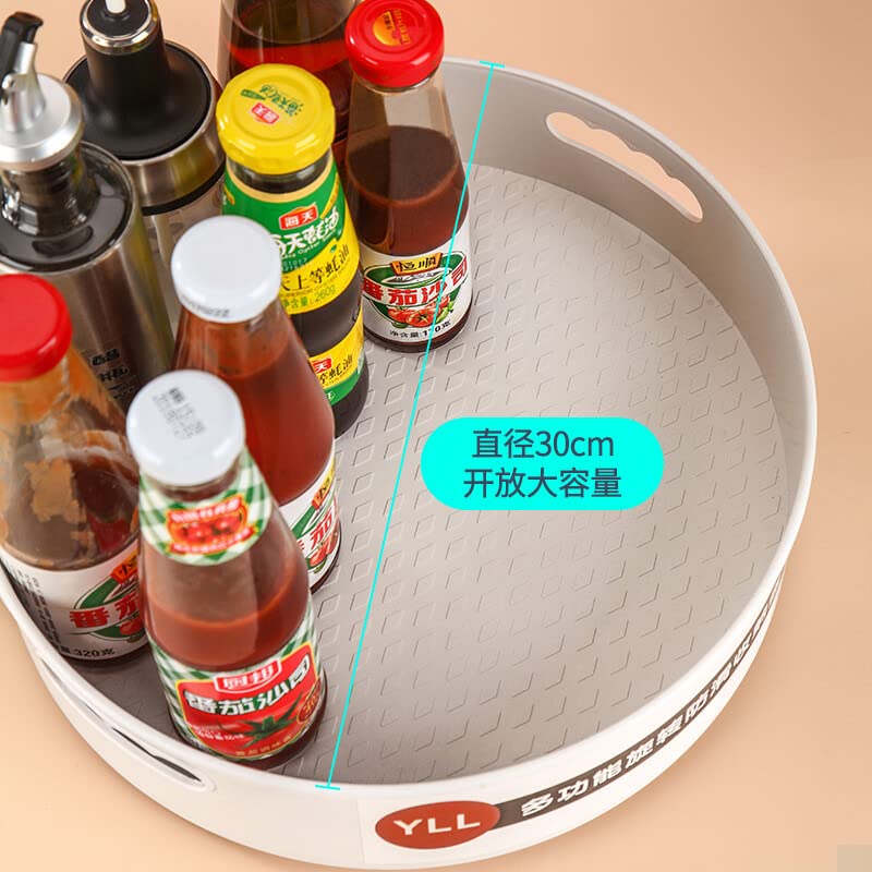 Oak 30cm Rotating Kitchen Spice Rack - Multifunctional Rotatable Seasoning Organizer with Thickened Storage Trays for Spice Bottles, Jars & Condiments - Perfect for Countertop, Pantry & Cabinet Organization