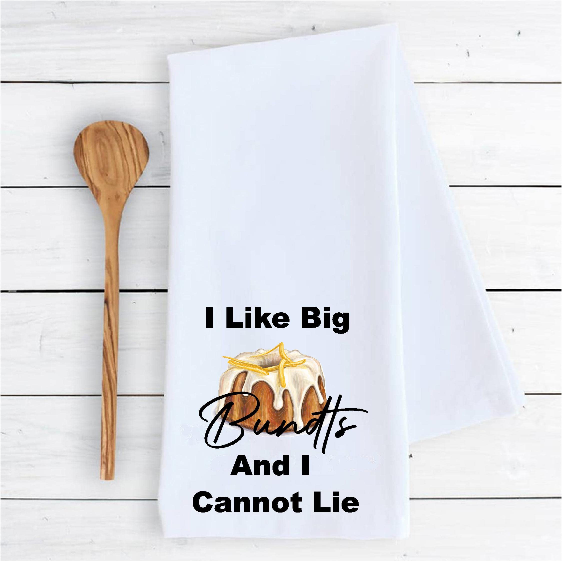Funny 'I Like Big Bundts' Kitchen Dish Towel - 100% Cotton Cute Bathroom & Kitchen Decor Drying Cloth - Perfect for Baking, Dish Drying & Funny Gift Idea