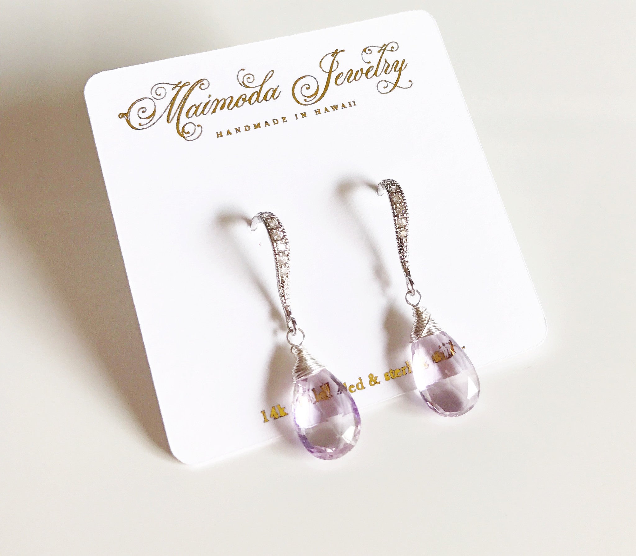Nalani Pink Amethyst Earrings (E345) – Elegant Dangle Earrings for Women, Perfect for Weddings, Parties & Special Occasions
