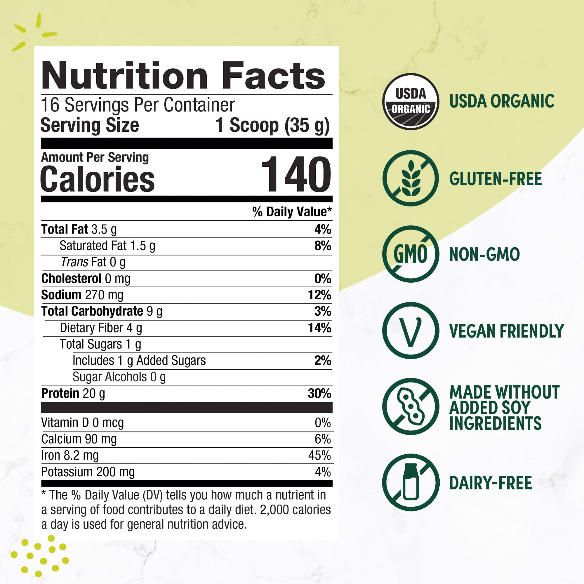 Purely Inspired Organic Vegan Plant-Based Protein Powder for Men & Women - Rich Decadent Chocolate Flavor (16 Servings, 20g Pea Protein) - Dairy-Free, Gluten-Free Protein Powder for Smoothies, Shakes & Post-Workout Recovery - Perfect for Fitness Enthusiasts & Healthy Lifestyle