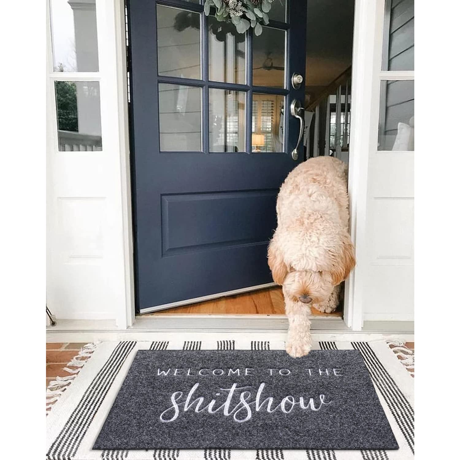 AAZZKANG Funny Doormat 36x24 Inches - Non-Slip Rubber Backing Welcome Mat for High Traffic Areas - Easy to Clean Front Door Entry Rug for Home, Office & Porch Use