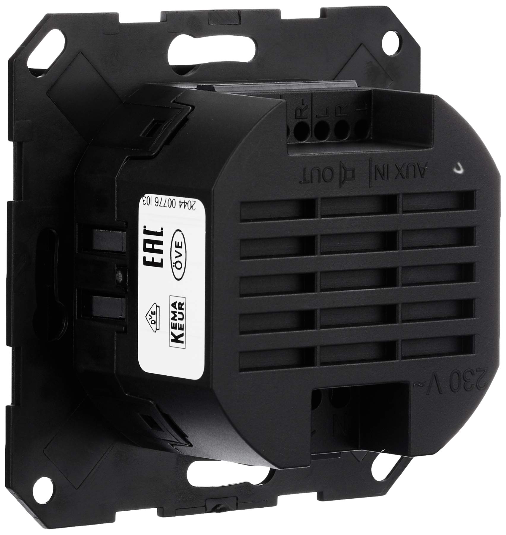 Gira 228405 Flush-Mounted RDS Radio with Black Glass Look - Modern Home Audio System for Kitchen, Bathroom & Living Room | No Speaker Included