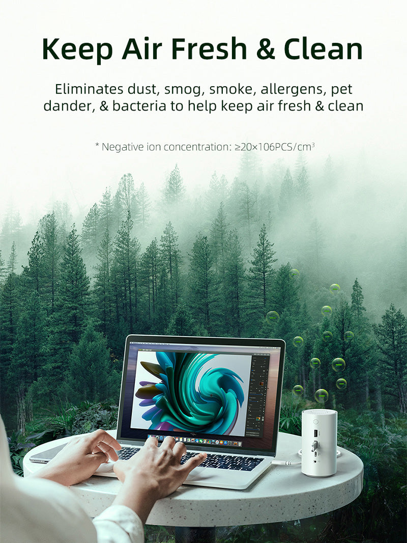 10-in-1 USB-C Docking Station with Negative Ion Air Purifier - Multi-Port Hub for Laptop, Phone & Tablet - Perfect for Home Office, Gaming & Travel