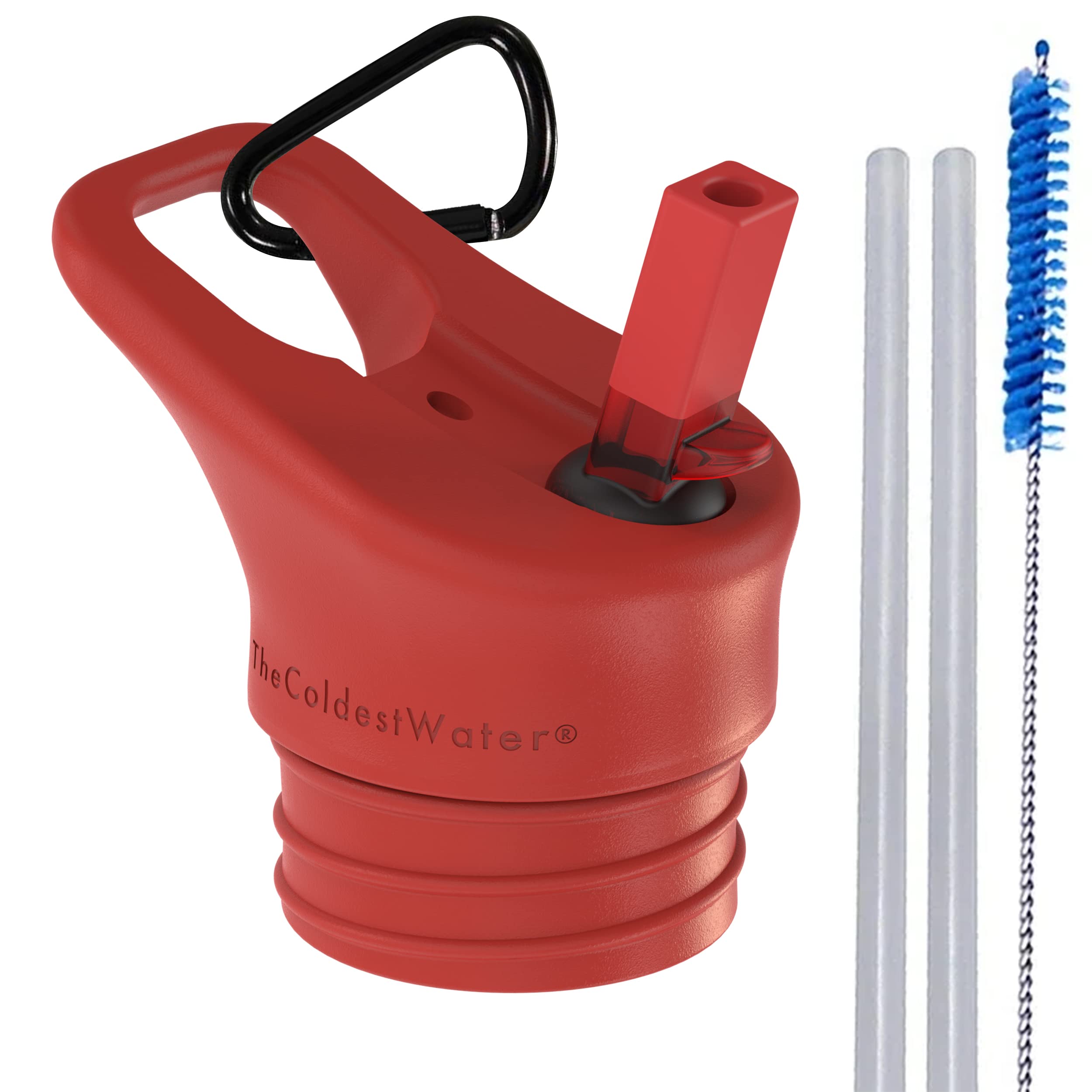 The Coldest Water Insulated Bottle 2.0 - Hydro Sports Straw Cap & Flip Top Lid - Compatible with Standard/Wide Mouth Stainless Steel Flasks - Perfect for Gym, Hiking & Outdoor Adventures
