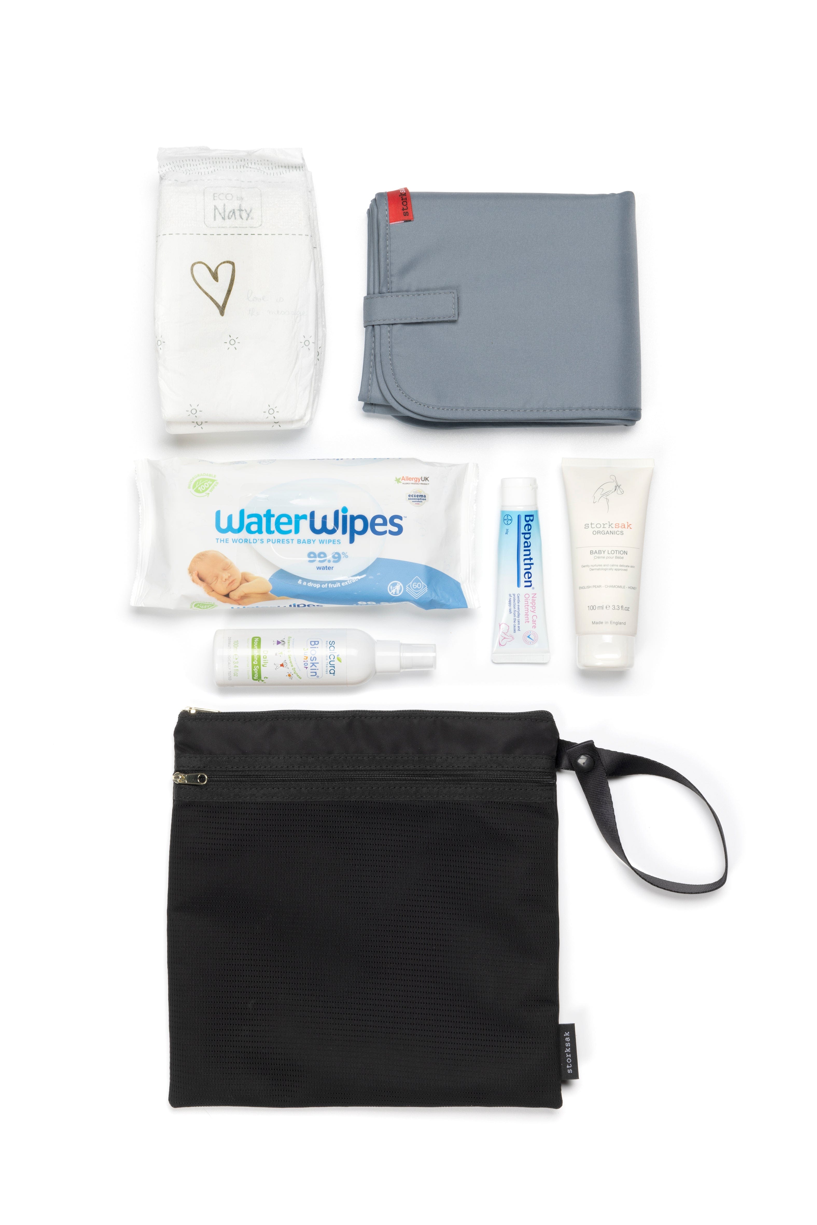 Storksak Waterproof Wet Bag & Baby Changing Pouch Set - Perfect for Diaper Changes, Swim Gear, and Travel Essentials