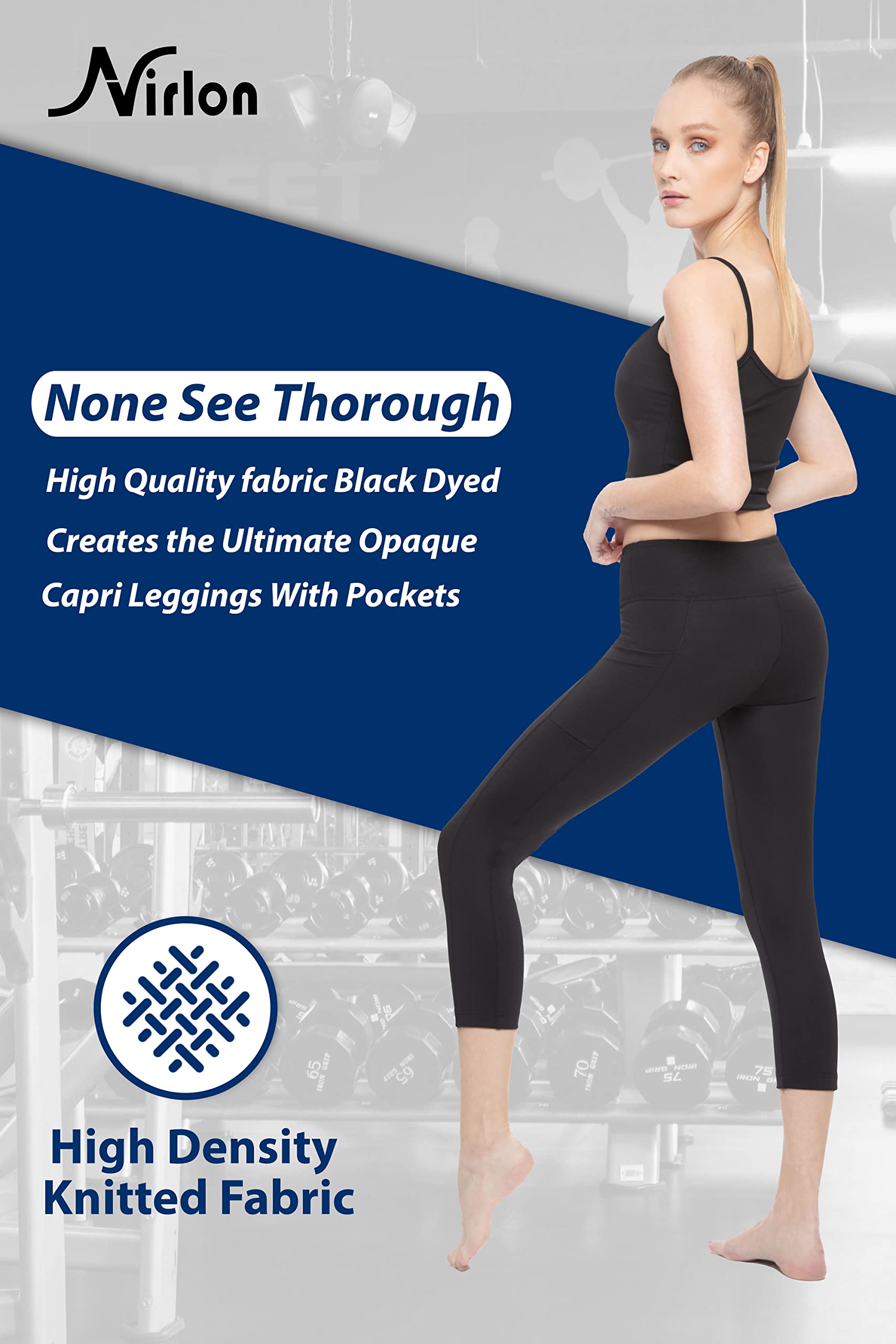 Breathable High Waisted Capri Leggings with Pockets for Women - Nirlon Workout Yoga Running Leggings | Perfect for Gym, Travel & Casual Wear