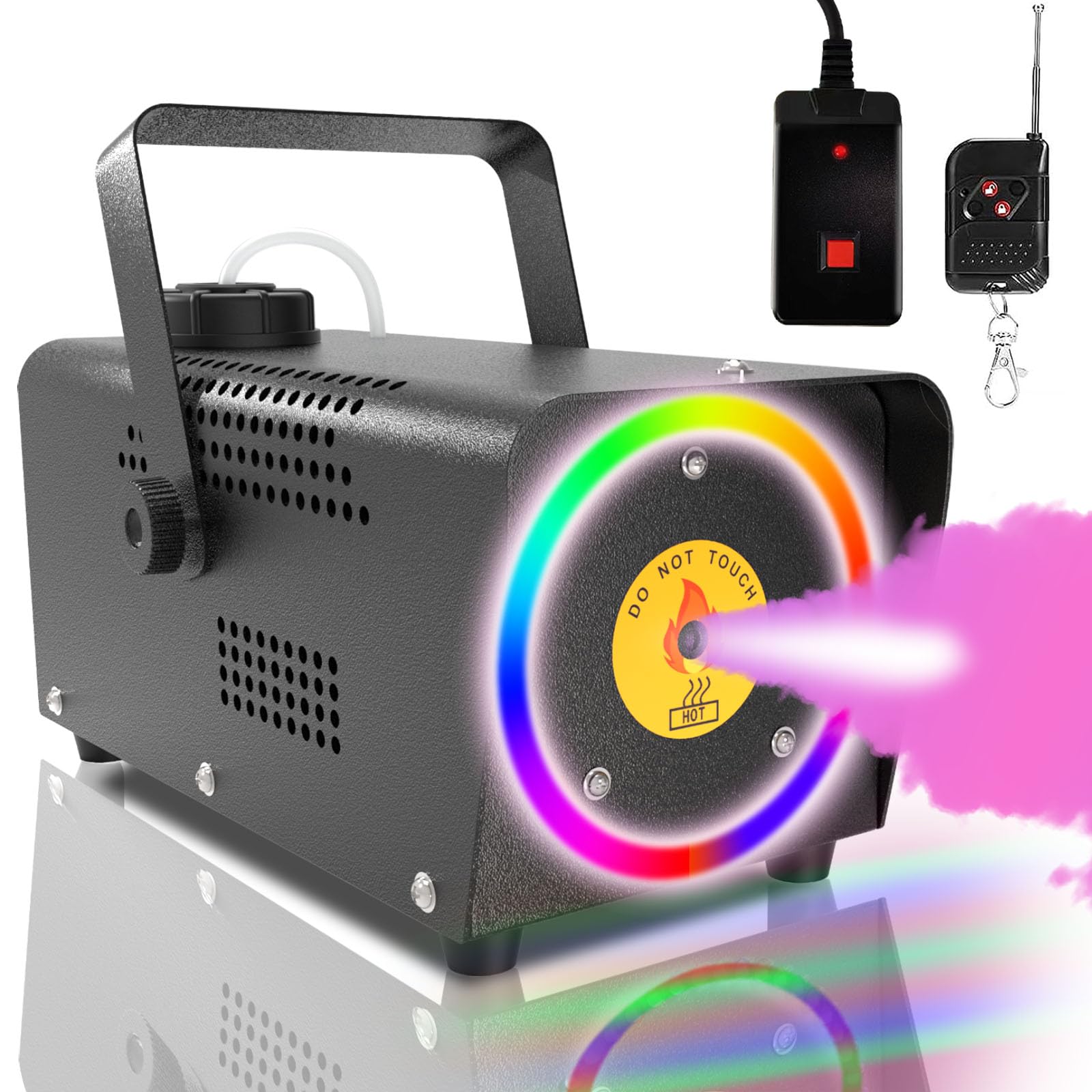IMONE Fog Machine with 48 LED Lights - Wireless & Wired Remote Control, Portable Smoke Machine for Halloween, DJ Stage, Wedding, and Party Decorations | Indoor & Outdoor Use for Events, Concerts, and Haunted Houses