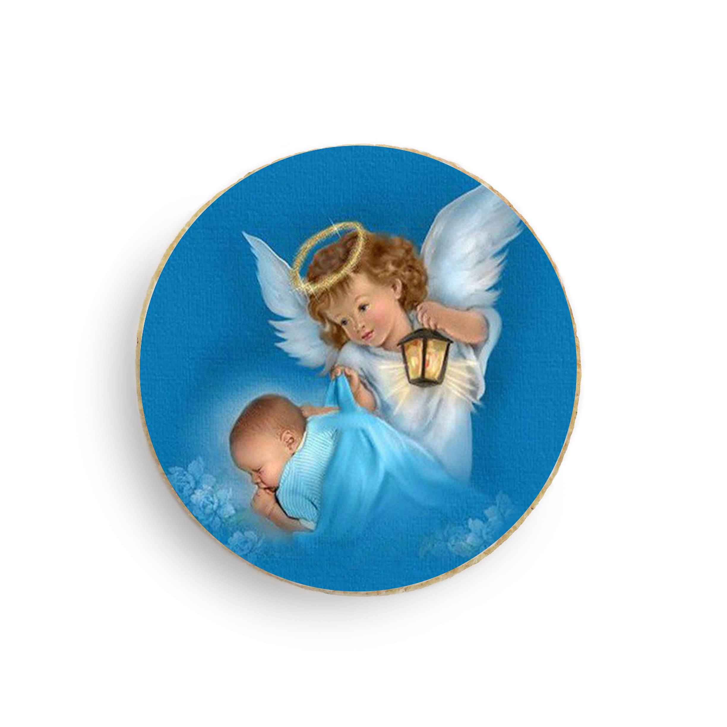 Custom Round Baptism Cookies - 12 Pack with Personalized Photo Decorations (Design #3) - Perfect for Christening Celebrations and Baby Shower Favors
