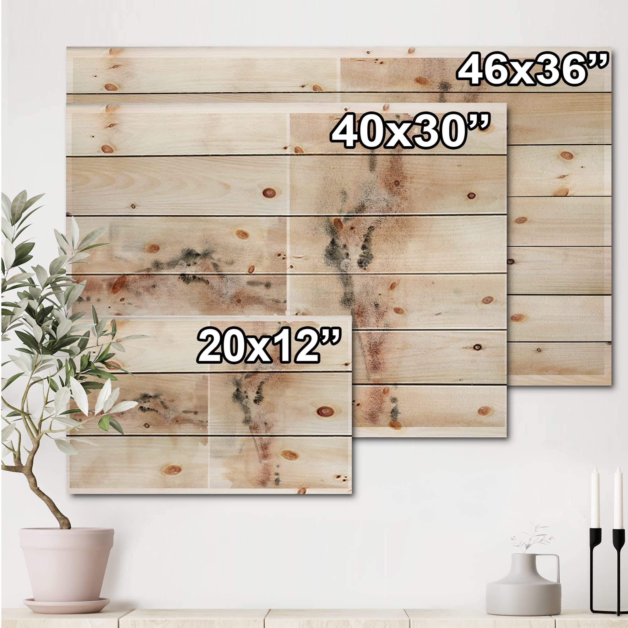 Abstract Pastel Wood Wall Art - Modern Pine Decor for Living Room