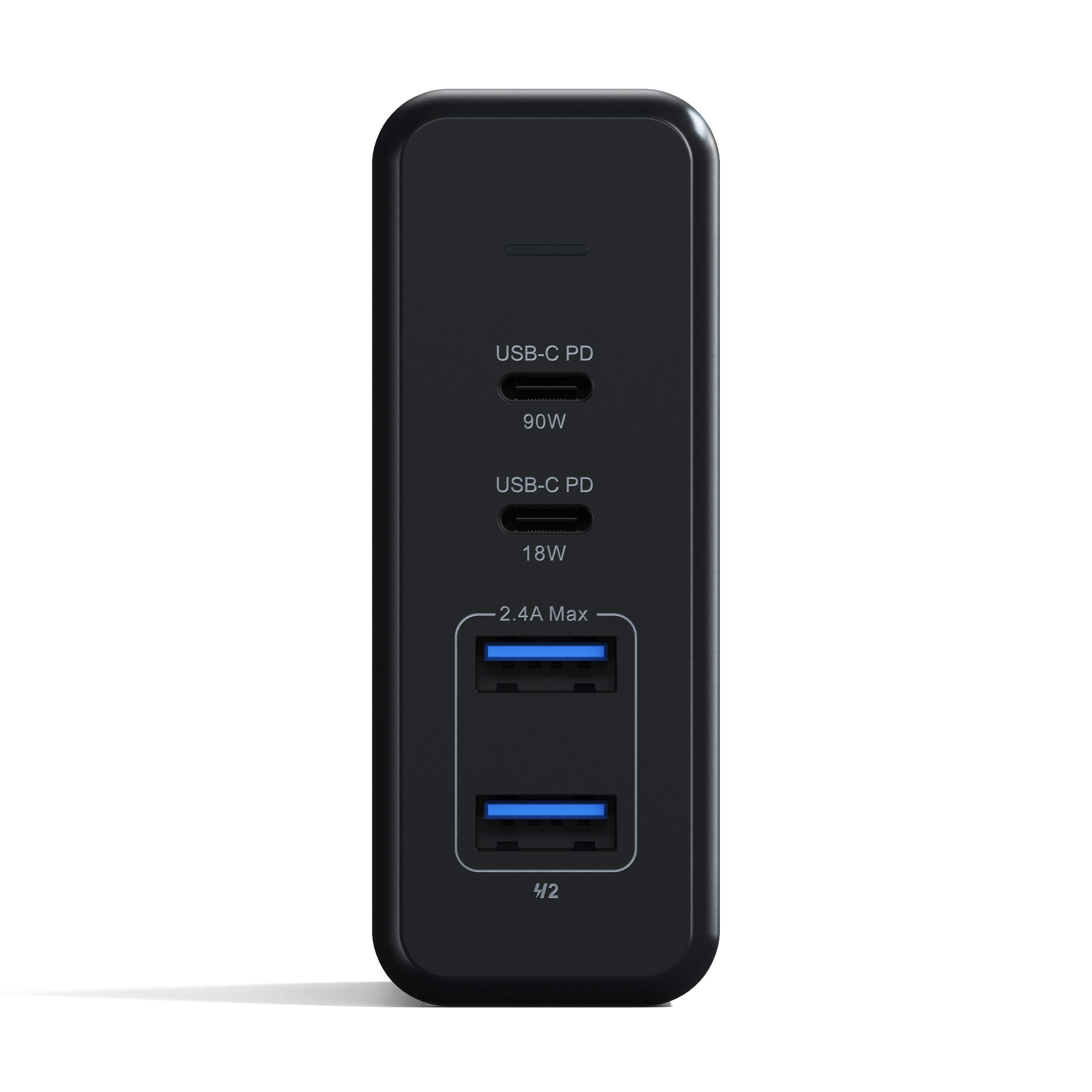 Satechi 108W Pro USB C PD Desktop Charger - Fast Charging Station with 2 USB-C & 2 USB-A Ports - Compatible with MacBook Pro/Air, iPad Pro/Air, iPhone 15 Series - Perfect for Home Office, Travel & Multi-Device Charging (US)