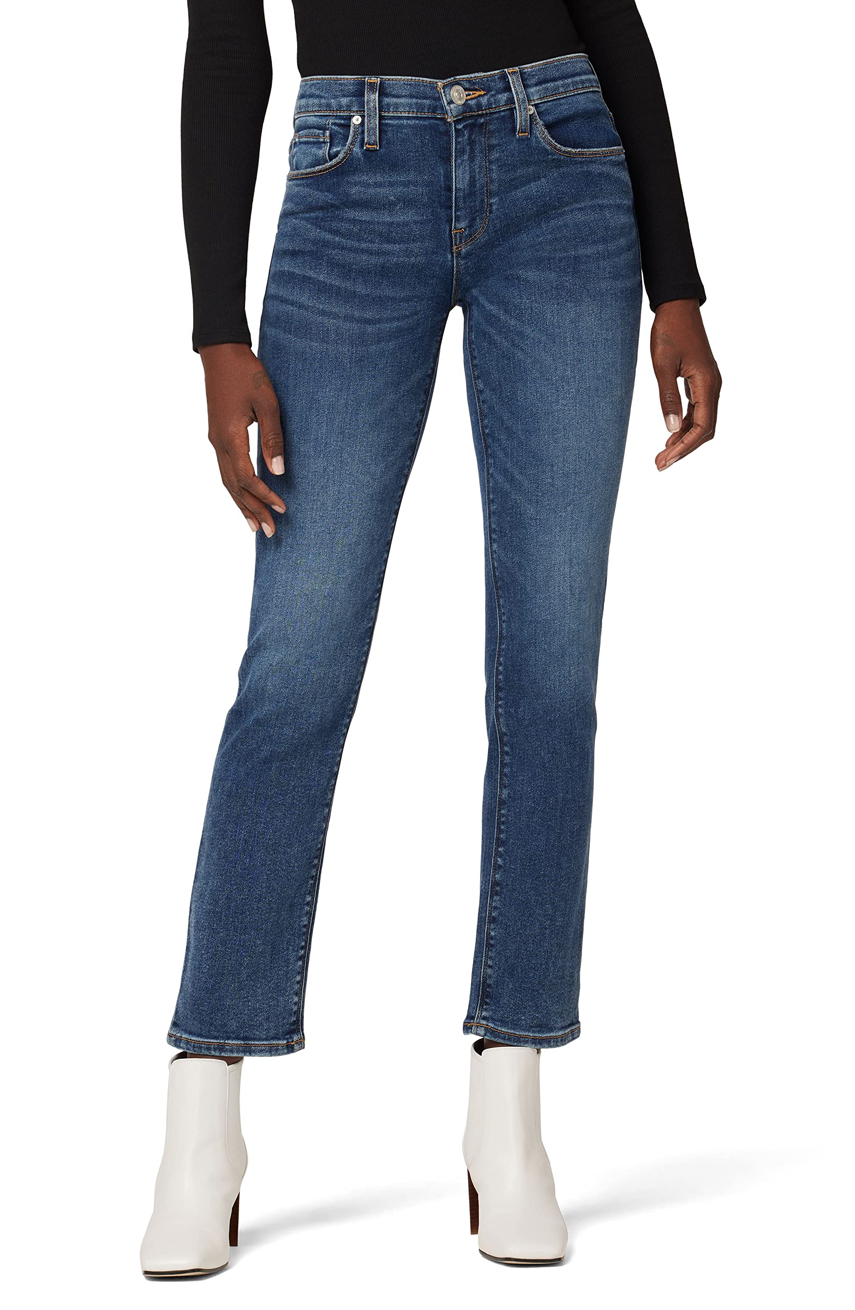 HUDSON Women's Nico Midrise Straight Leg Jeans - Comfortable Stretch Denim Pants for Casual Wear & Everyday Outfits
