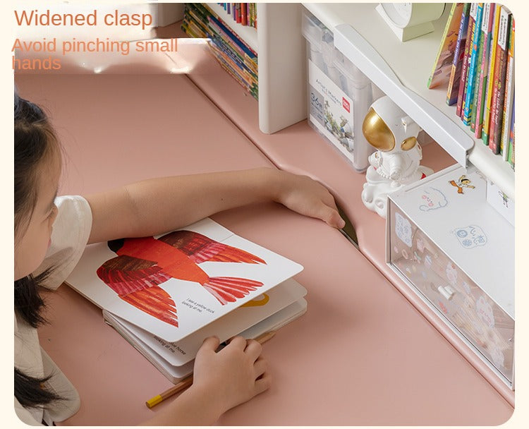 Solid Wood Poplar Kids Study Desk - Adjustable Height Children's Writing Table for Homework & Drawing - Perfect for Bedroom, Homeschool & Classroom Learning