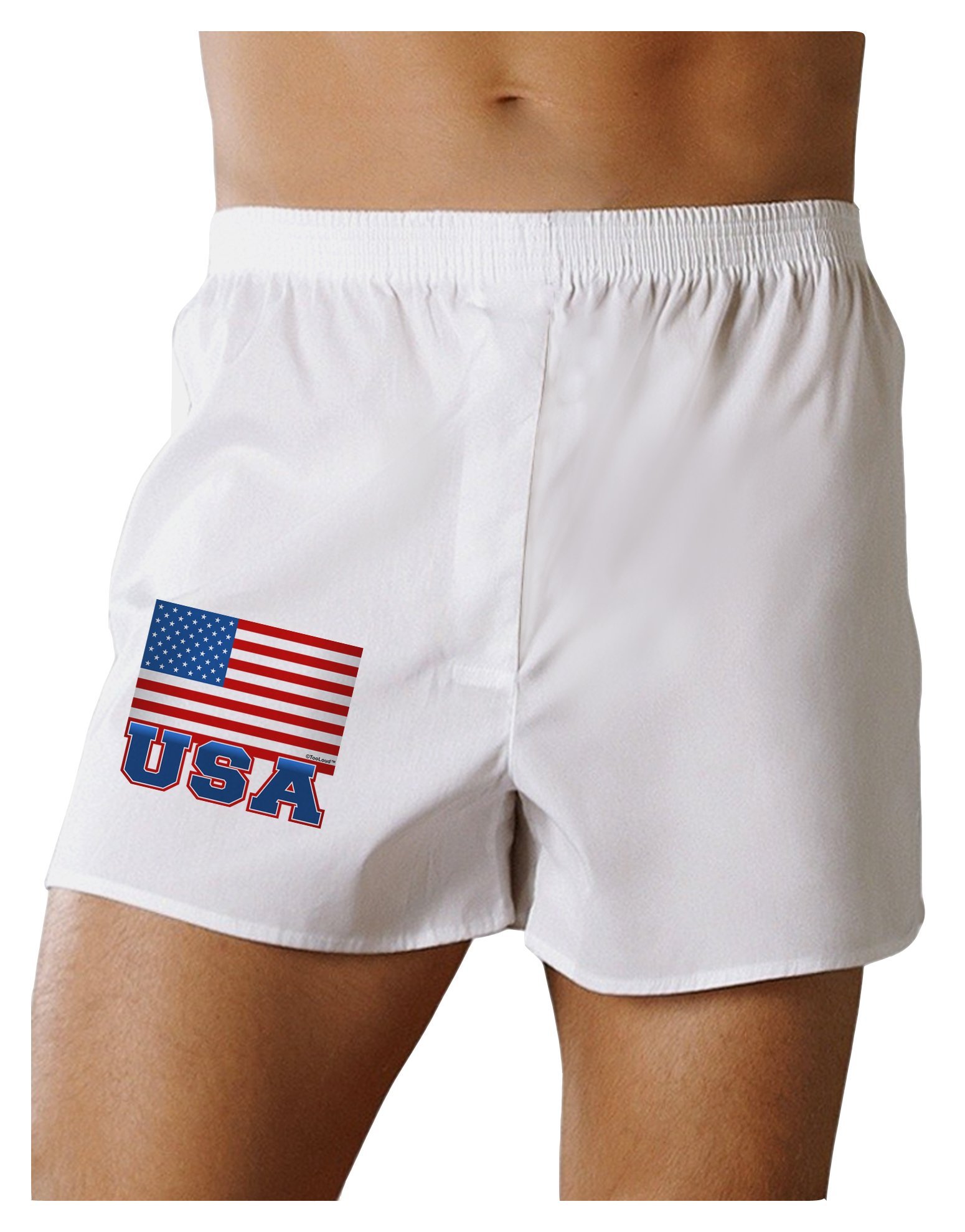 TOOLOUD Patriotic American Flag Boxer Shorts for Men - Comfortable Cotton Underwear for Everyday Wear, 4th of July, Independence Day & Sports Events
