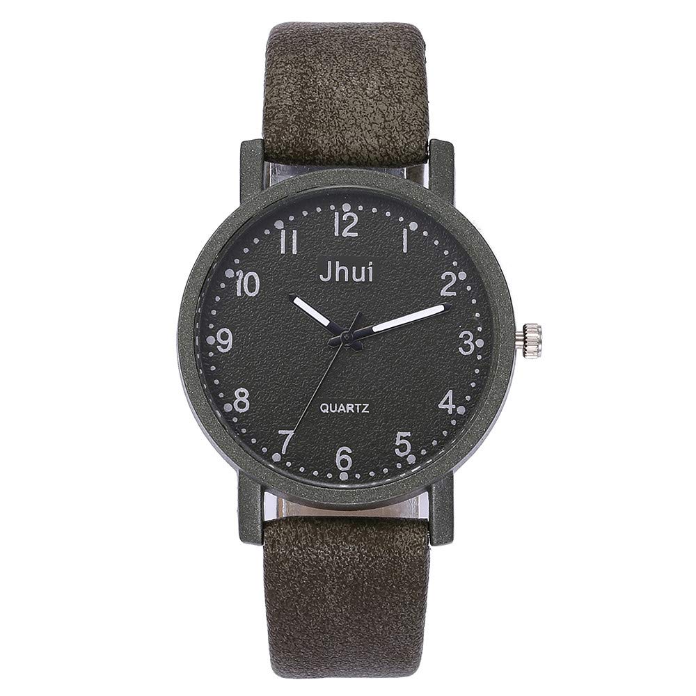 Elegant Women's Quartz Watch - Leather Band, Round Dial for Business & Casual Wear