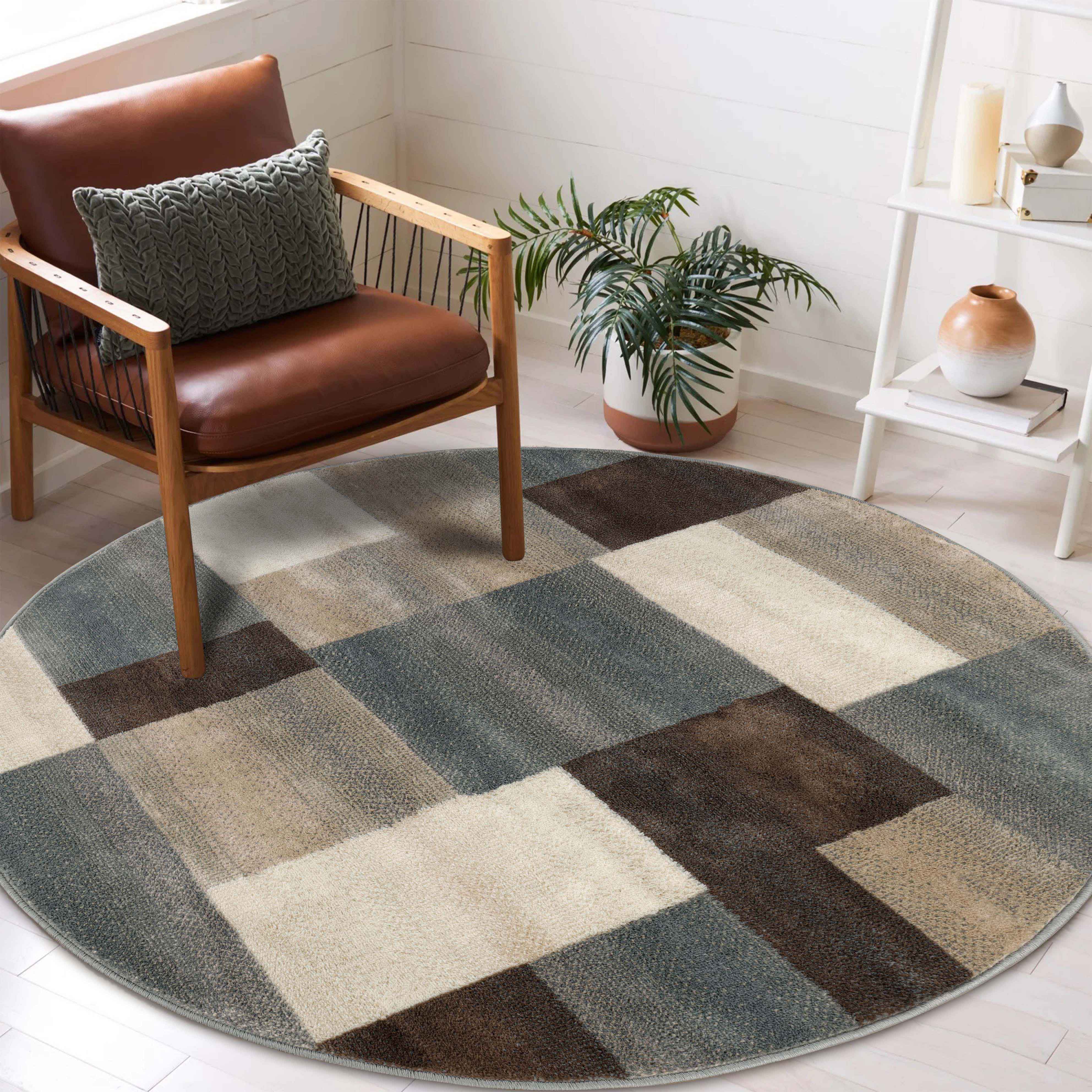 Clifton Modern Geometric Patchwork Area Rug or Runner Rug - Stylish Home Decor for Living Room, Bedroom & Office - Soft & Durable Floor Covering