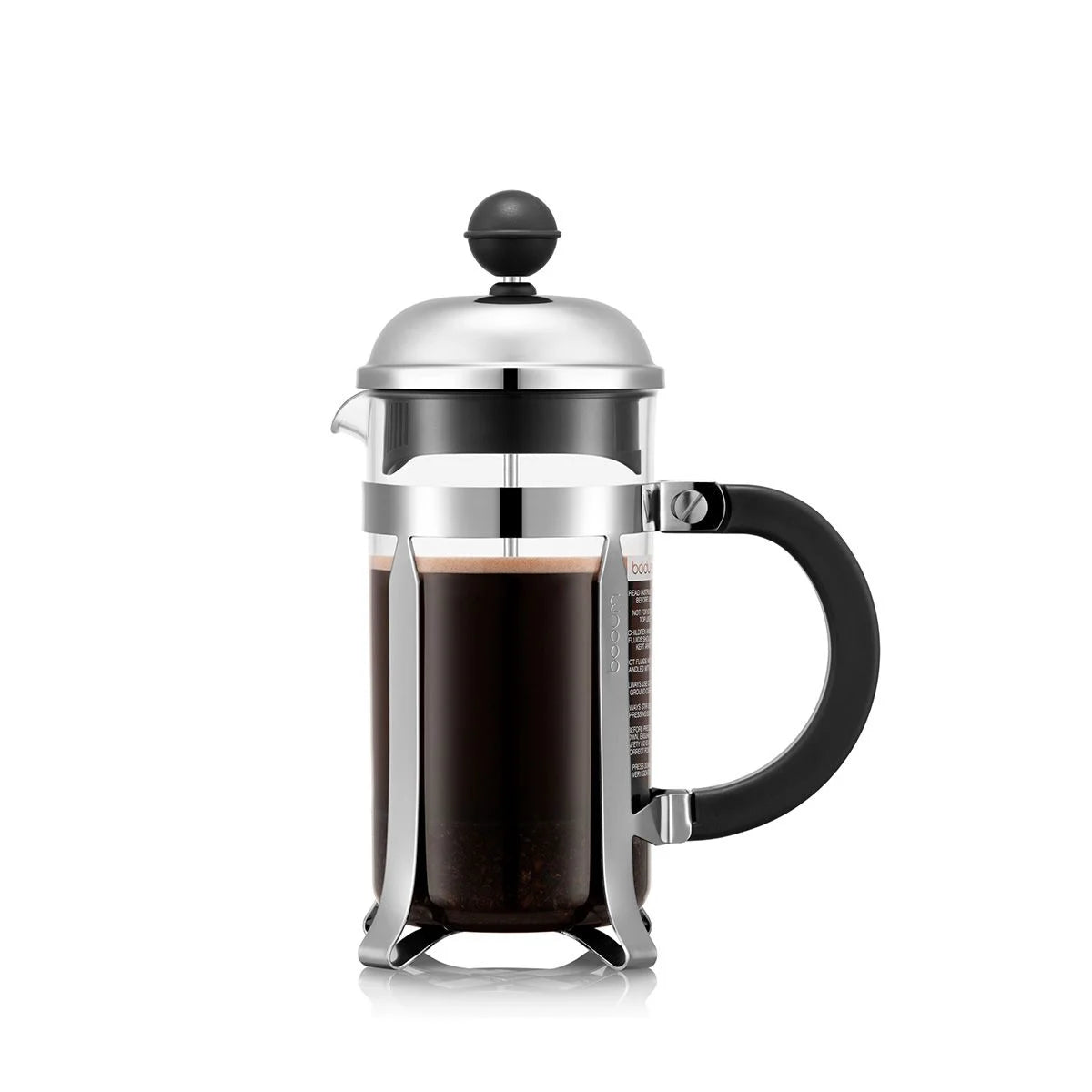 Bodum Chambord 3 Cup French Press Coffee Maker - Stainless Steel Chrome Plated for Rich & Bold Brew - Perfect for Home, Office & Camping Use