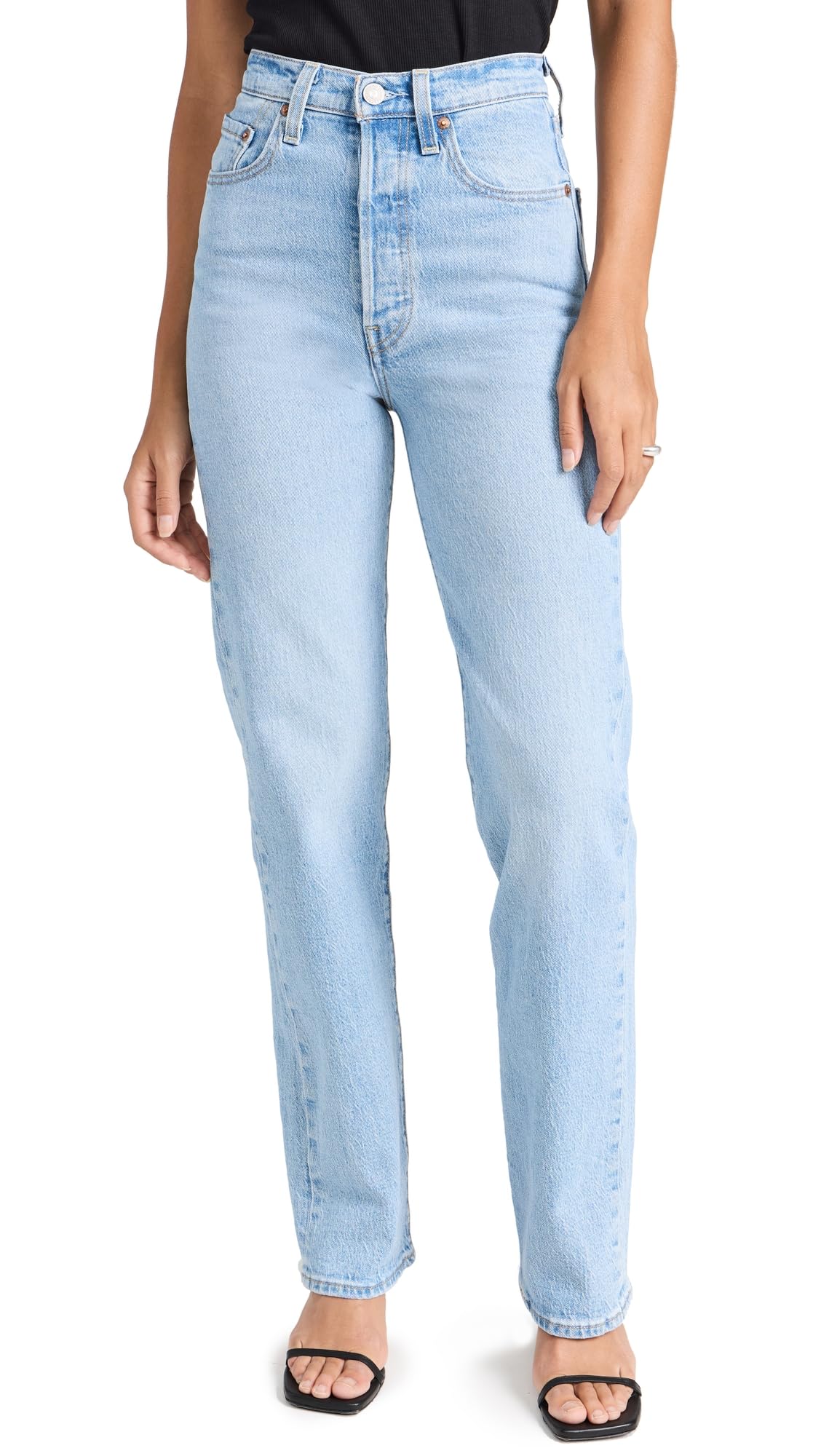 Levi's Women's Ribcage Straight Leg Full Length Jeans - High Waist Stretch Denim Pants for Casual Wear & Everyday Outfits