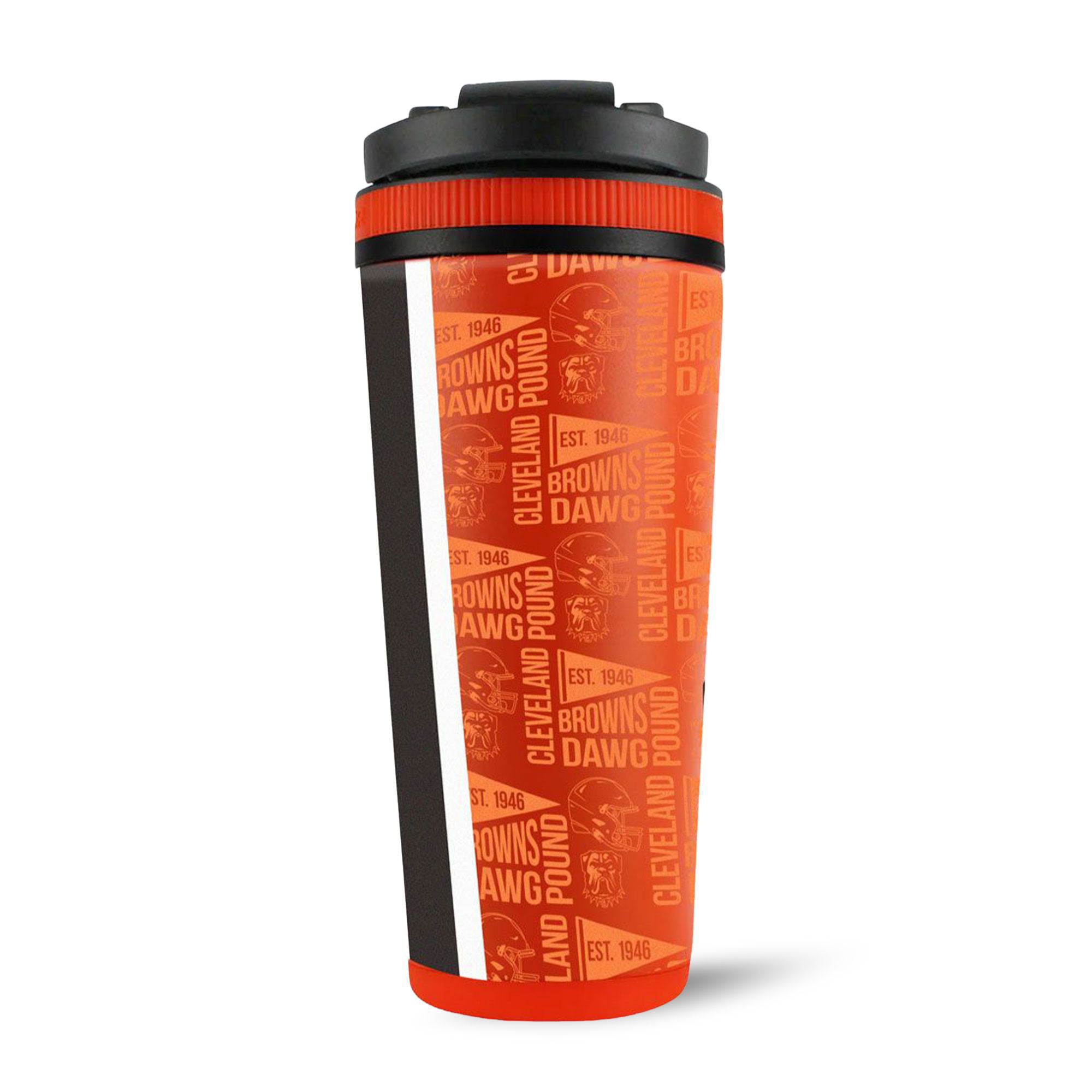 Official Cleveland Browns 4D Insulated Stainless Steel Water Bottle - Leakproof Sports Shaker for Gym, Workouts & Tailgating
