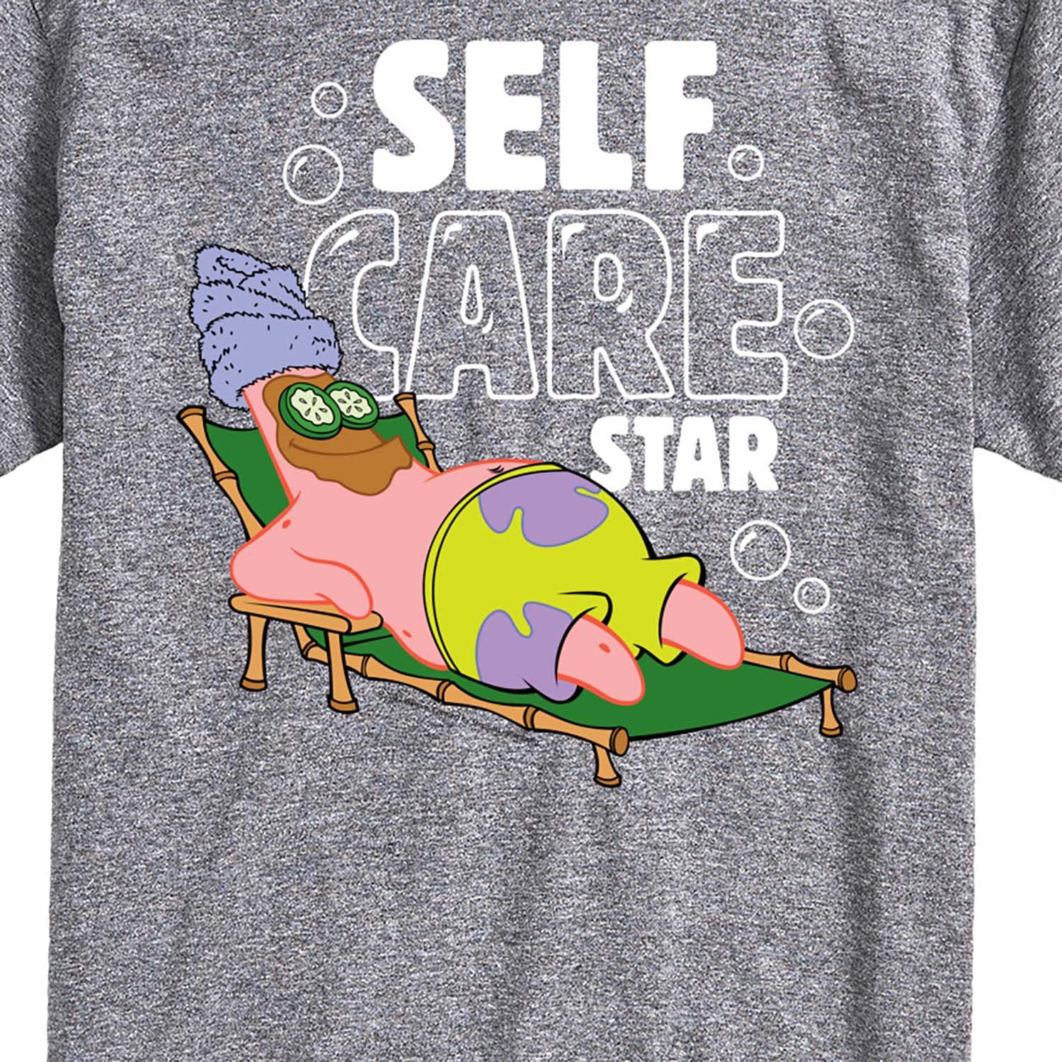 Spongebob Squarepants Self Care Star Men's Graphic T-Shirt - Funny Cartoon Short Sleeve Tee for Casual Wear & Gift Giving