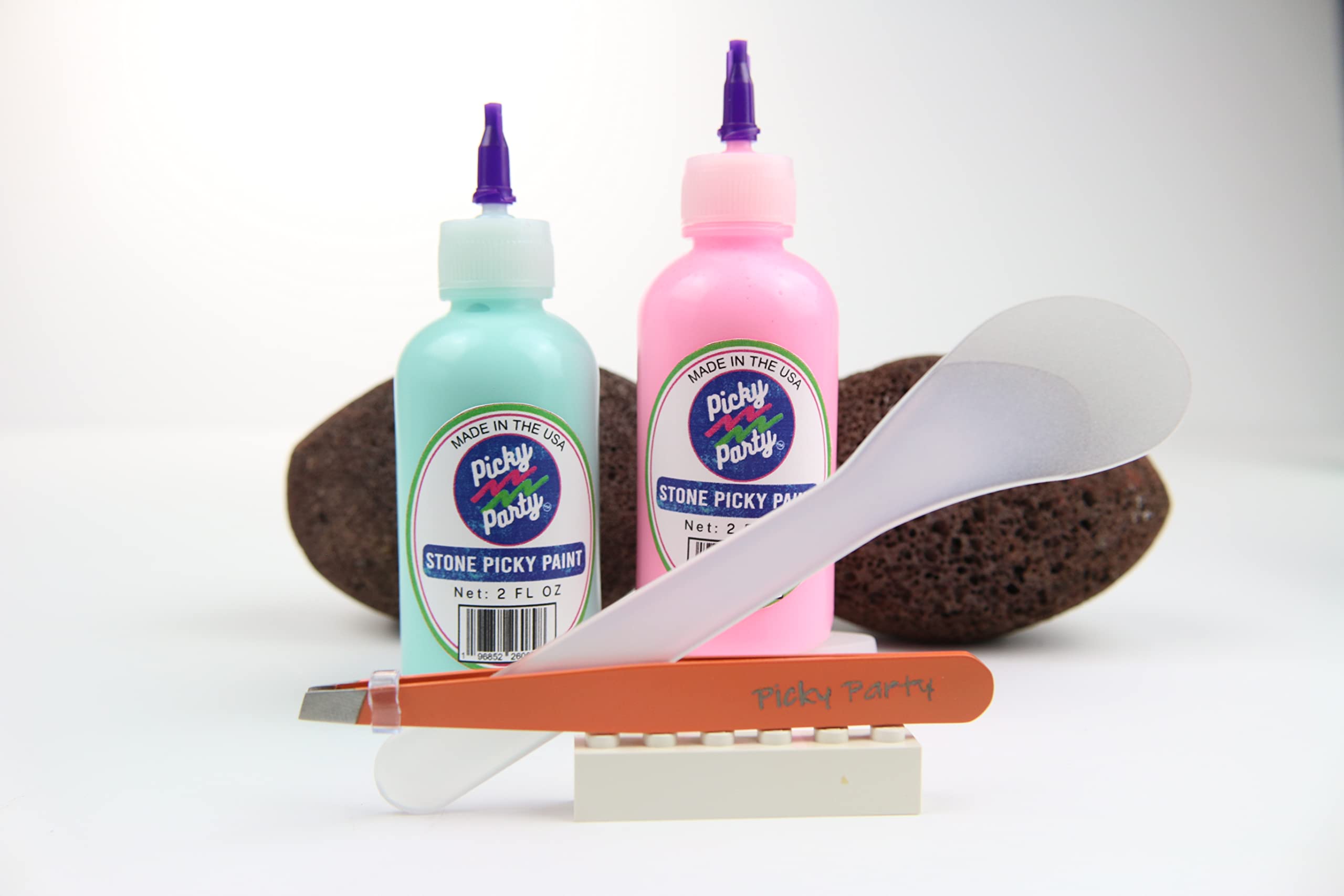 DIY Picking Stone Kit - Pink, Red, Blue for Stress Relief & Mindfulness | Creative Crafting, Sensory Play & Home Decor