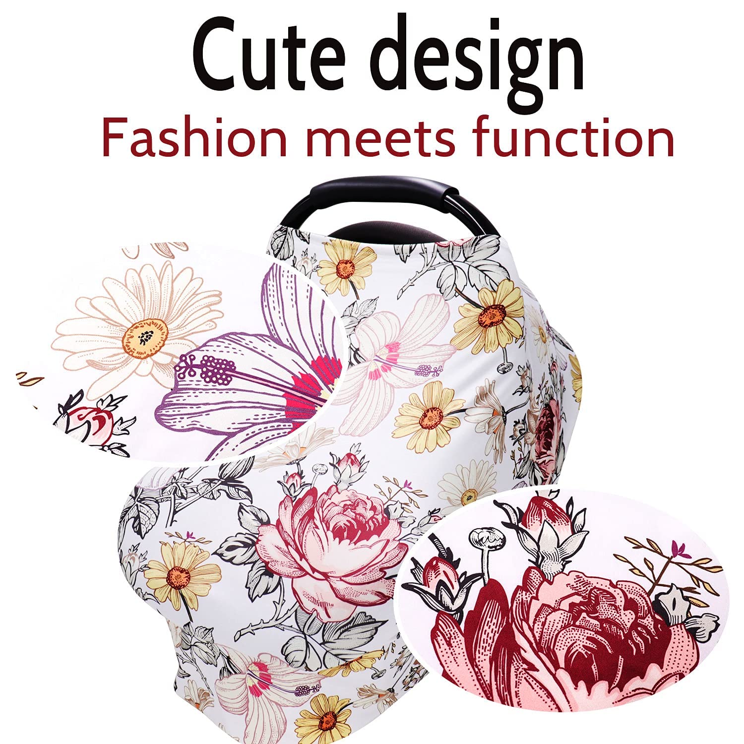 Soft Floral Crib Sheet & Car Seat Cover - Breathable Baby Bedding & Stroller Accessories for Nursery, Travel, and On-the-Go Comfort