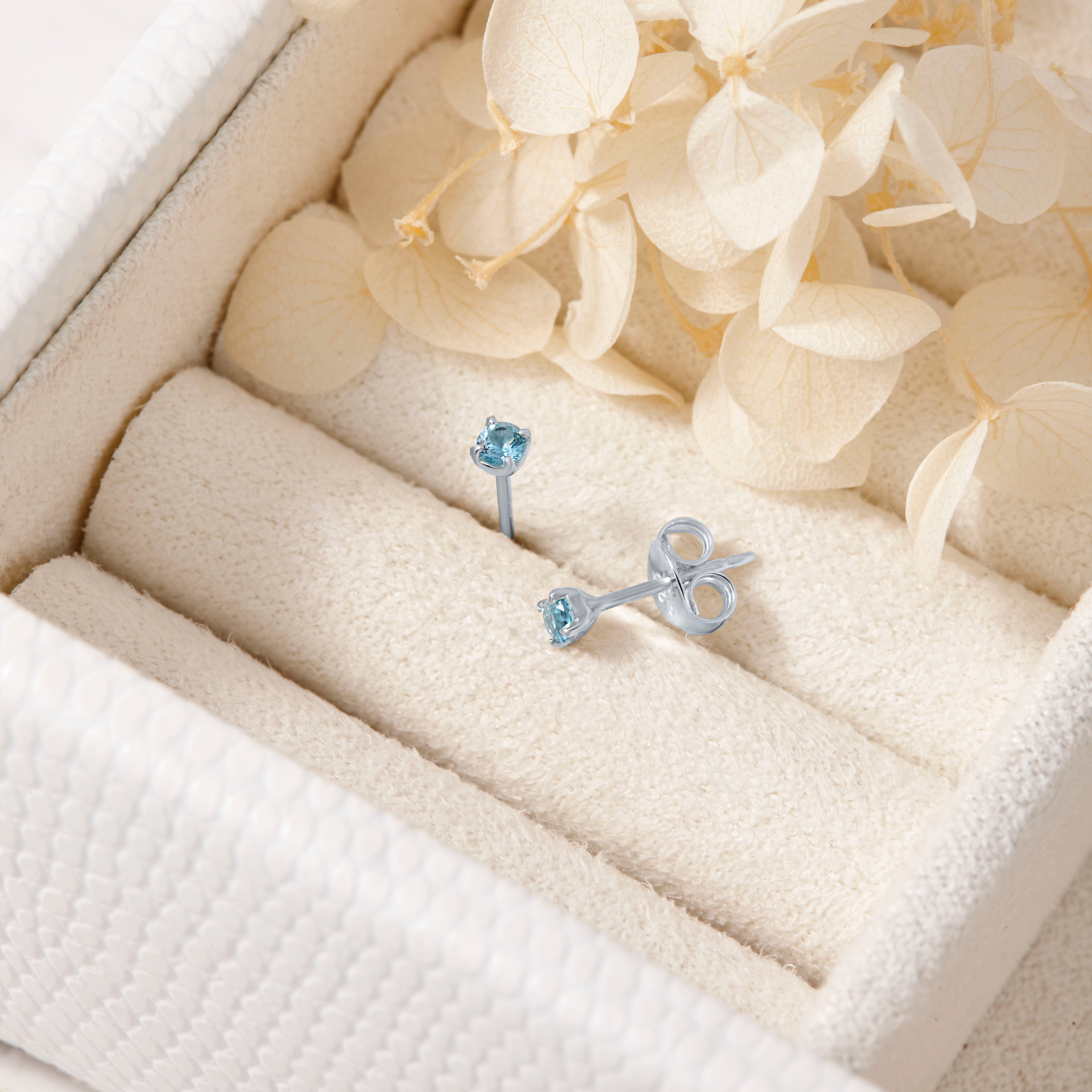 Exquisite Aquamarine Stud Earrings for Women - Elegant Blue Gemstone Jewelry for Everyday Wear & Special Occasions