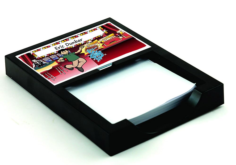 Personalized Gambler-Themed Memo Holder for Men - Includes 100 Sheets of Memo Paper - Perfect for Office, Home Desk & Man Cave Organization